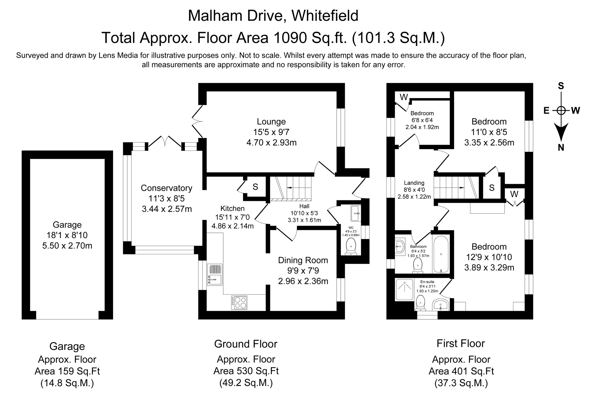 3 bed detached house for sale in Malham Drive, Manchester - Property Floorplan