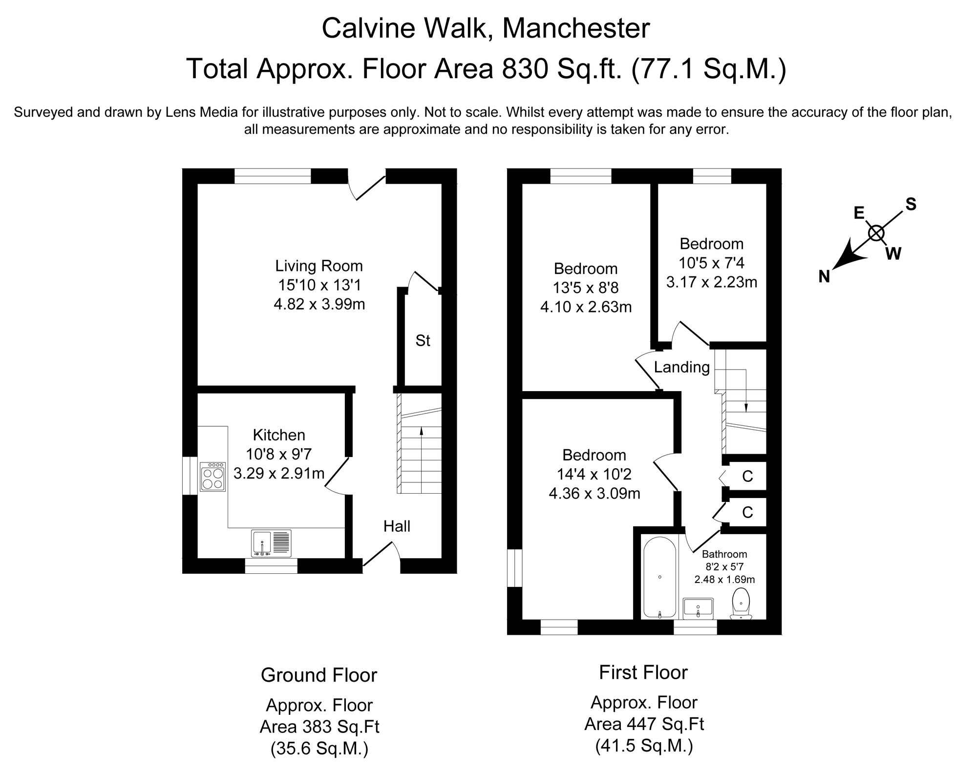 3 bed end of terrace house to rent in Calvine Walk, Manchester - Property Floorplan