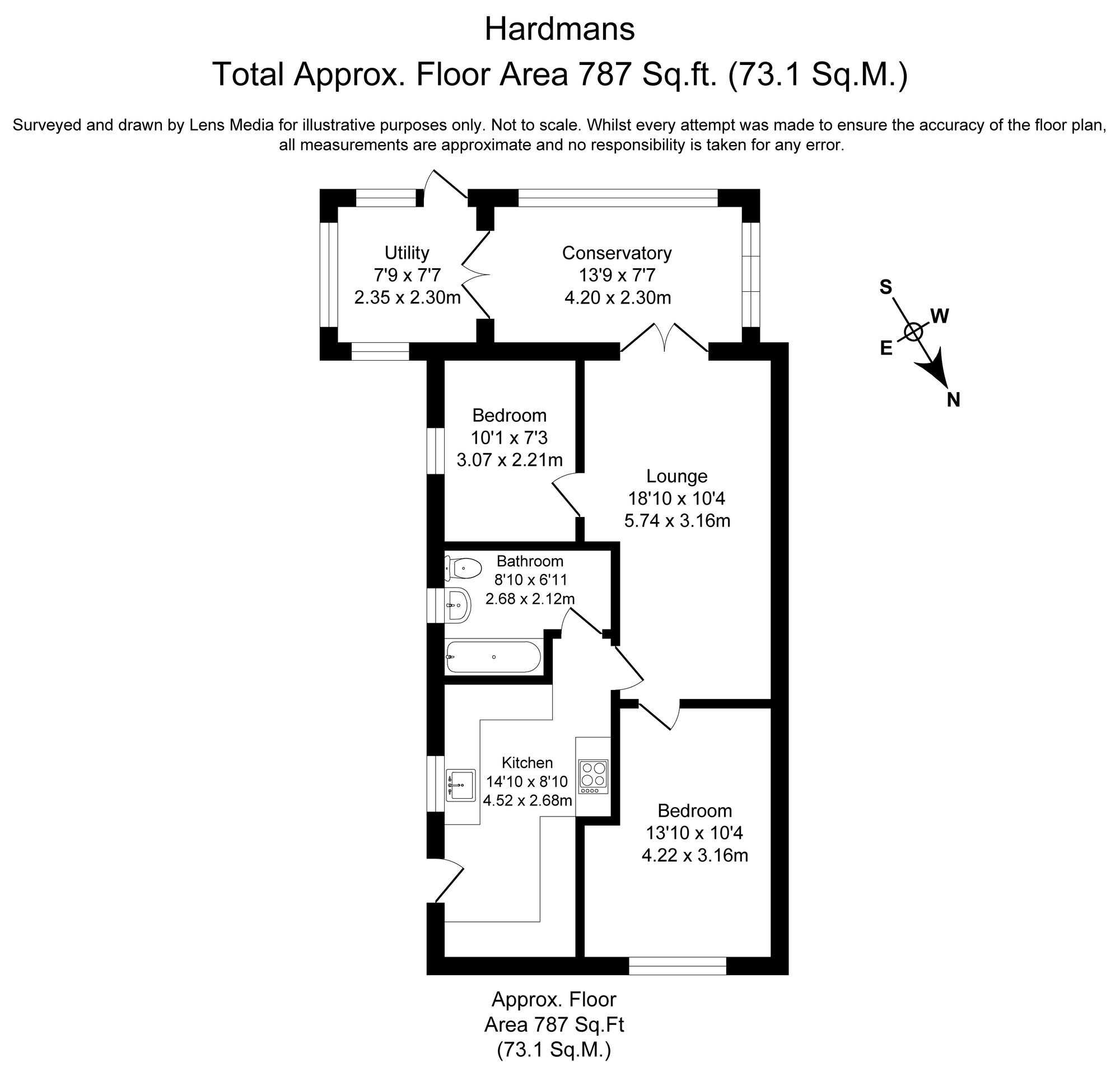 2 bed detached bungalow for sale in Hardmans, Bolton - Property Floorplan