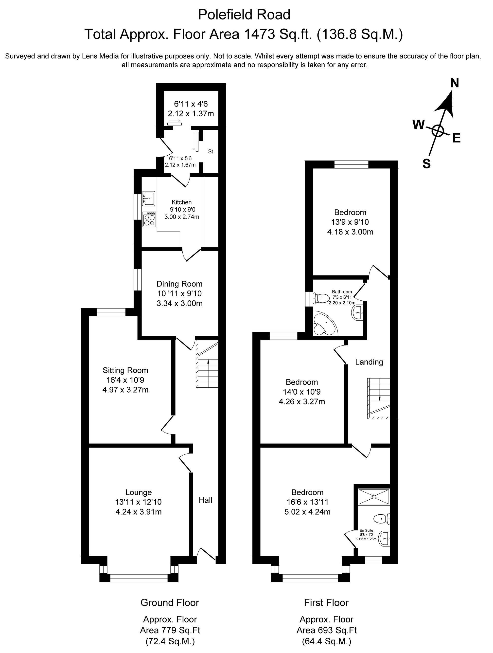 3 bed terraced house for sale in Polefield Road, Manchester - Property Floorplan