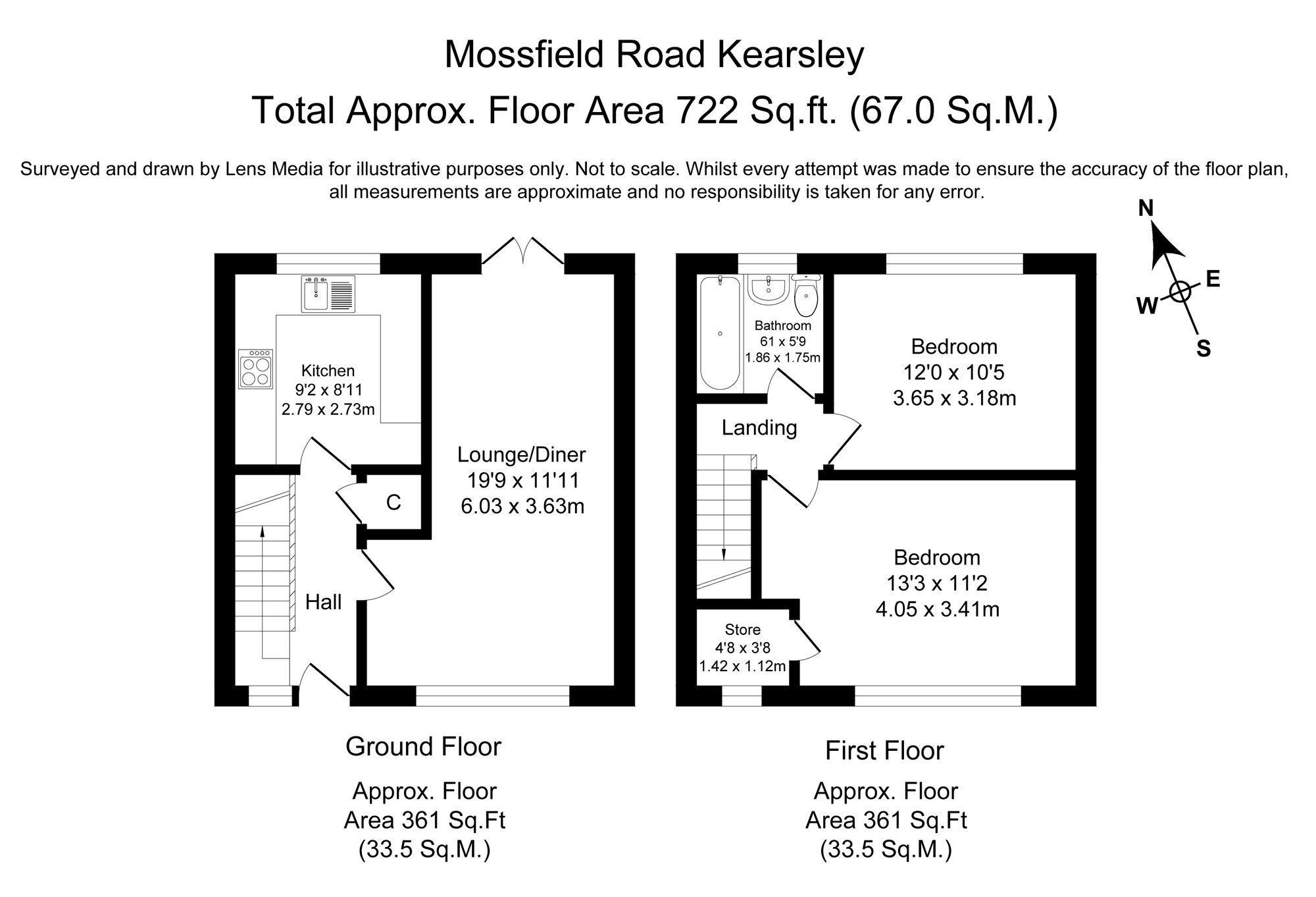 2 bed terraced house to rent in Mossfield Road, Bolton - Property Floorplan