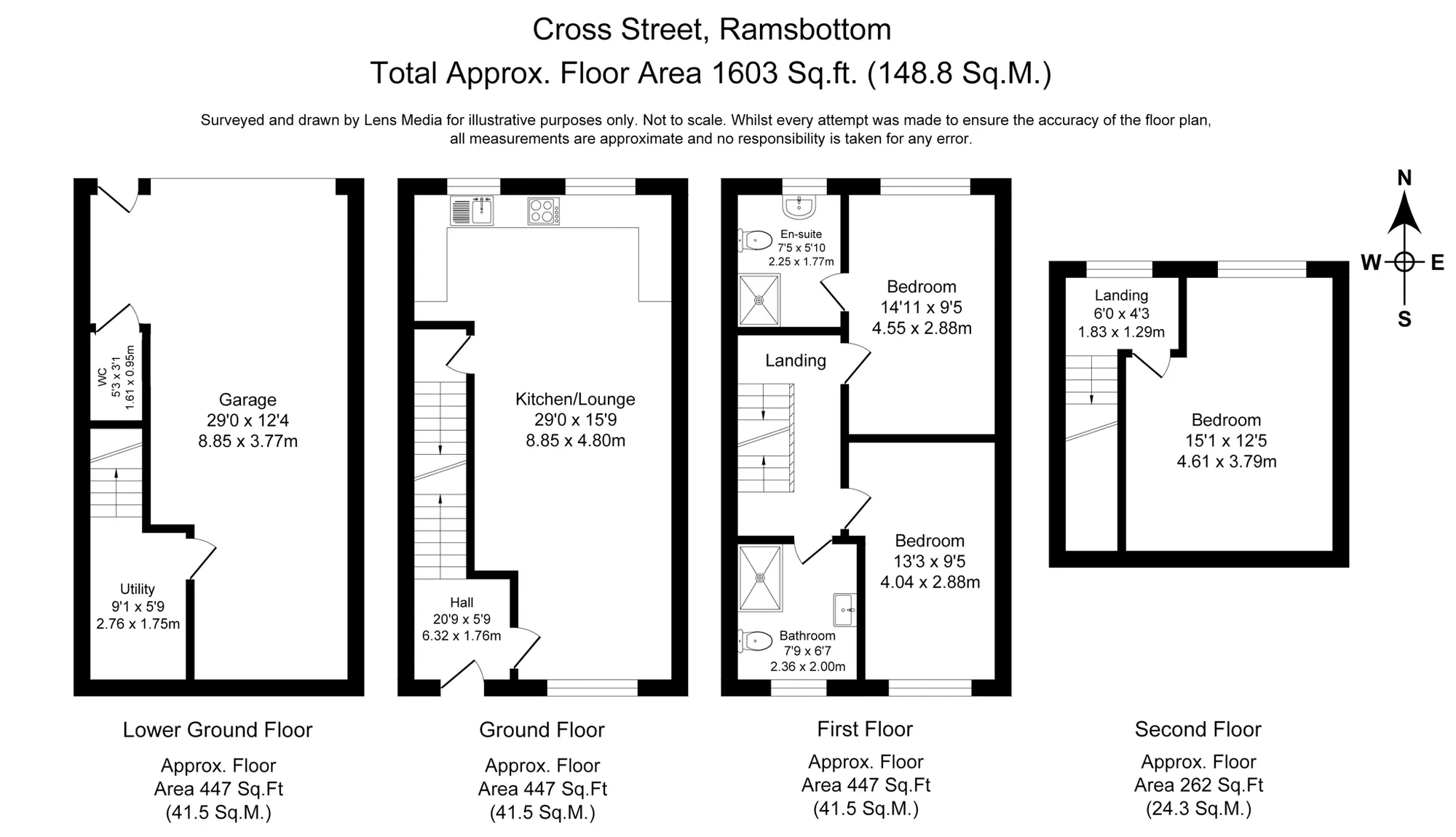 3 bed terraced house for sale in Cross Street, Bury - Property Floorplan