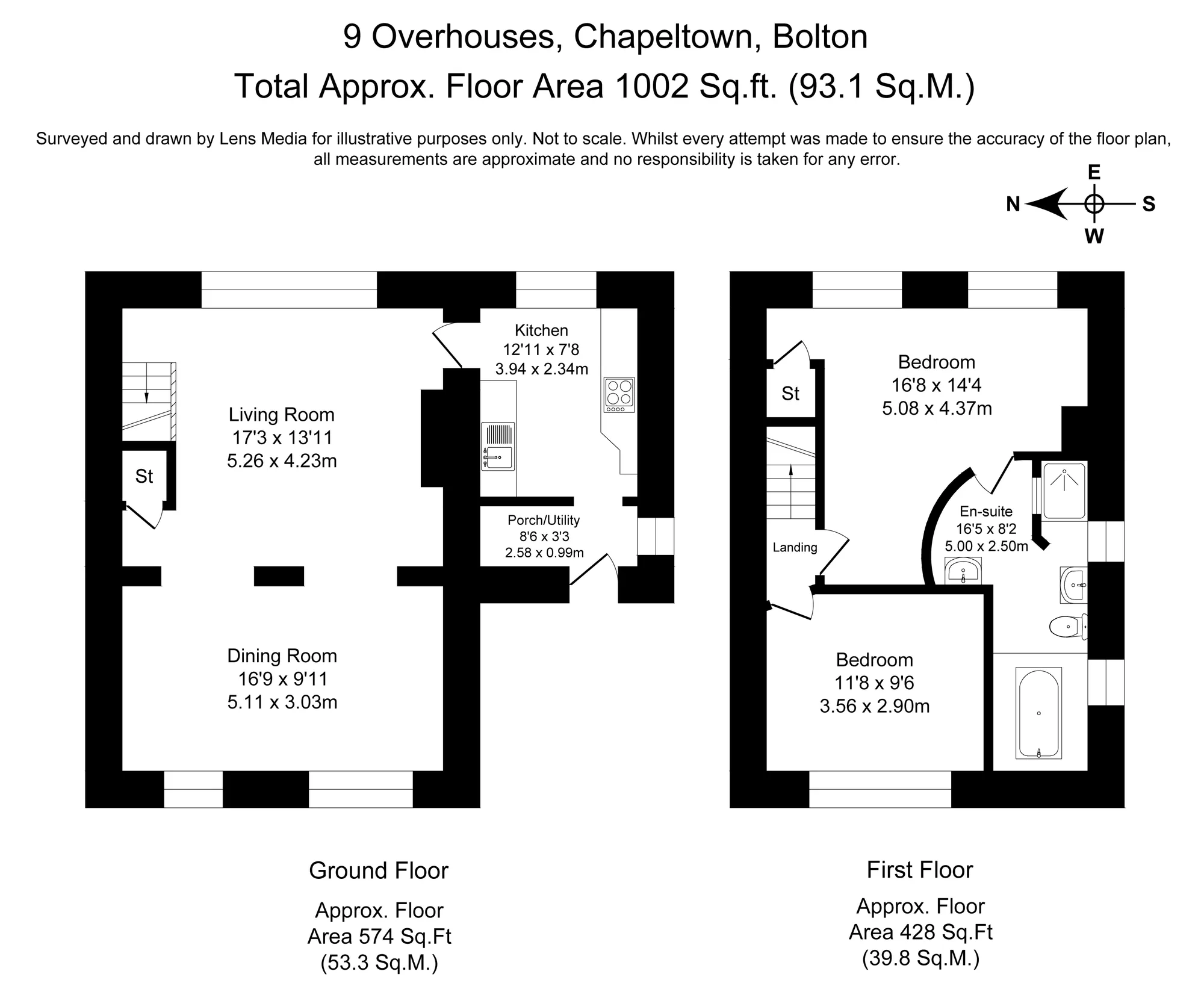 2 bed end of terrace house for sale in Overhouses, Bolton - Property Floorplan