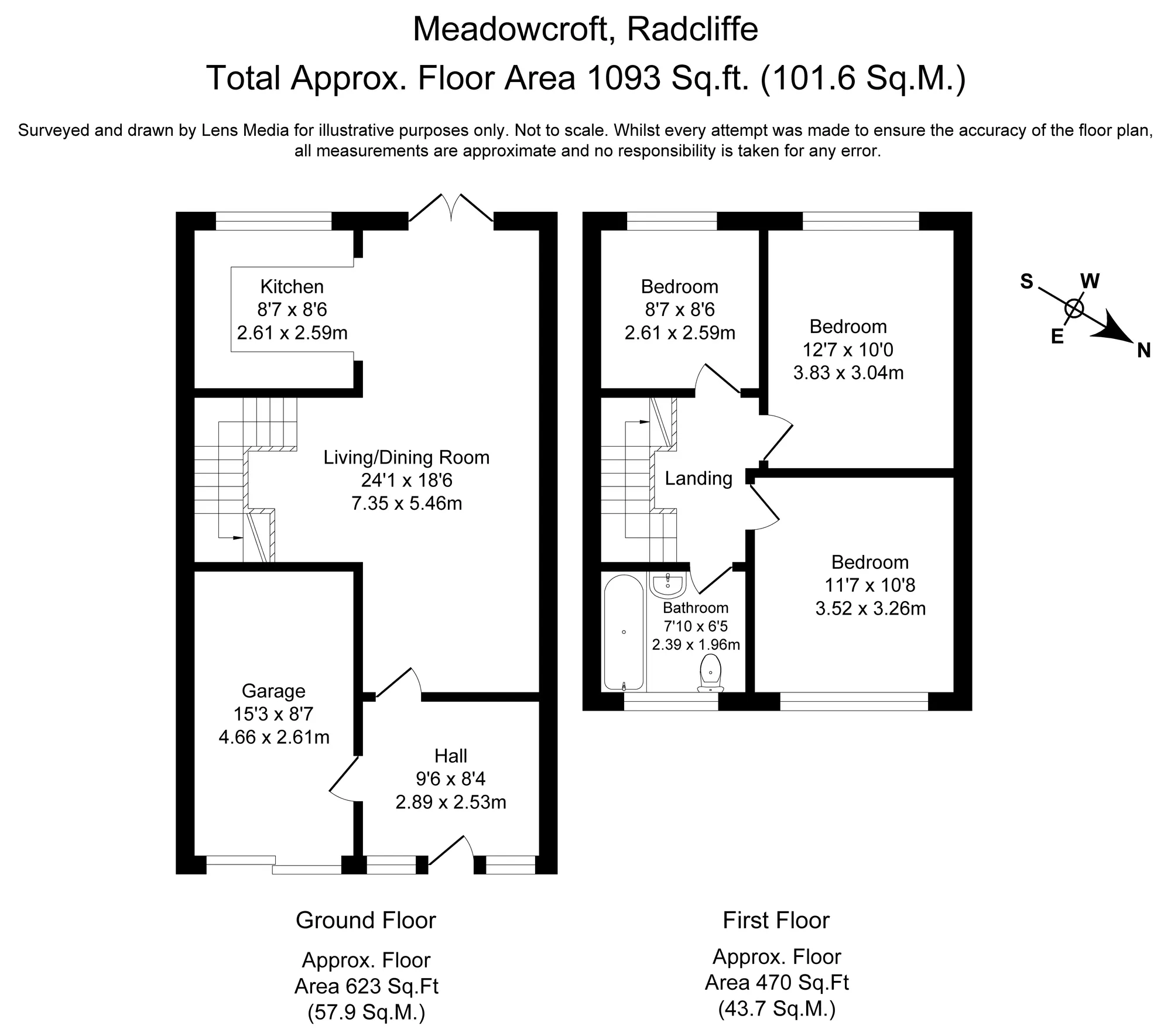 3 bed semi-detached house for sale in Meadowcroft, Manchester - Property Floorplan