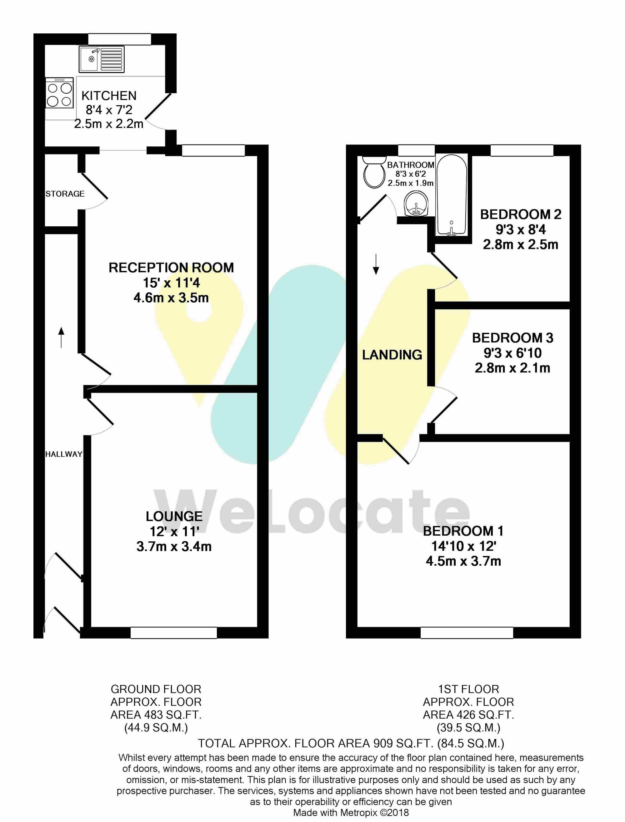 2 bed terraced house for sale in Chesham Road, Bury - Property Floorplan