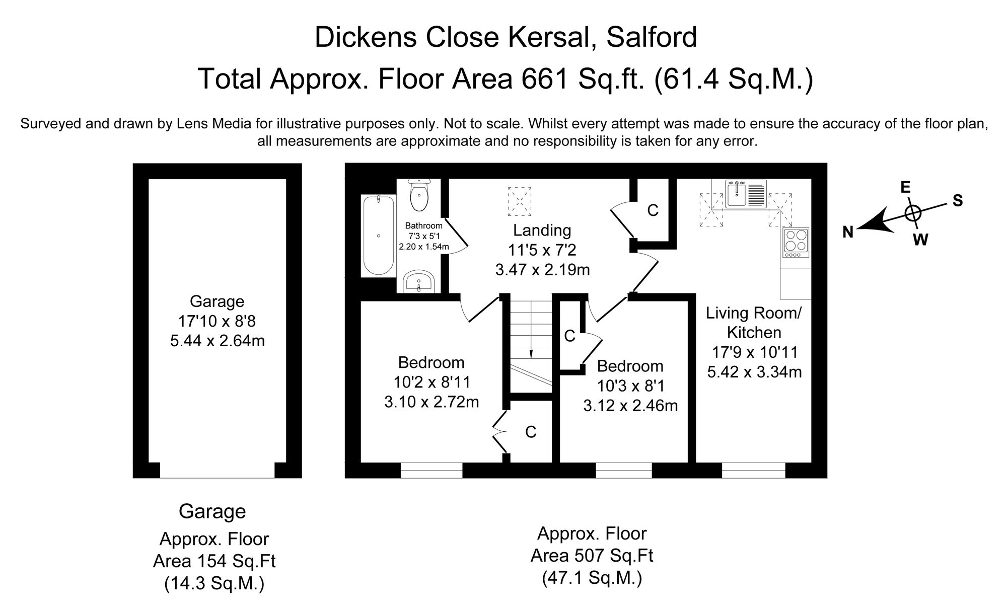 2 bed coach house for sale in Dickens Close, Salford - Property Floorplan