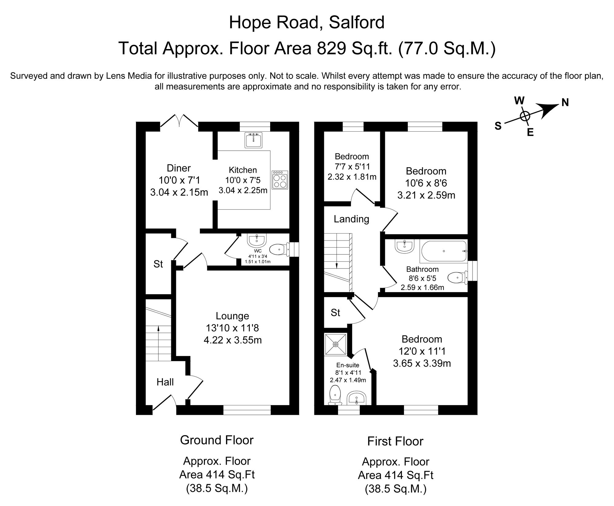 3 bed semi-detached house for sale in Hope Road, Salford - Property Floorplan