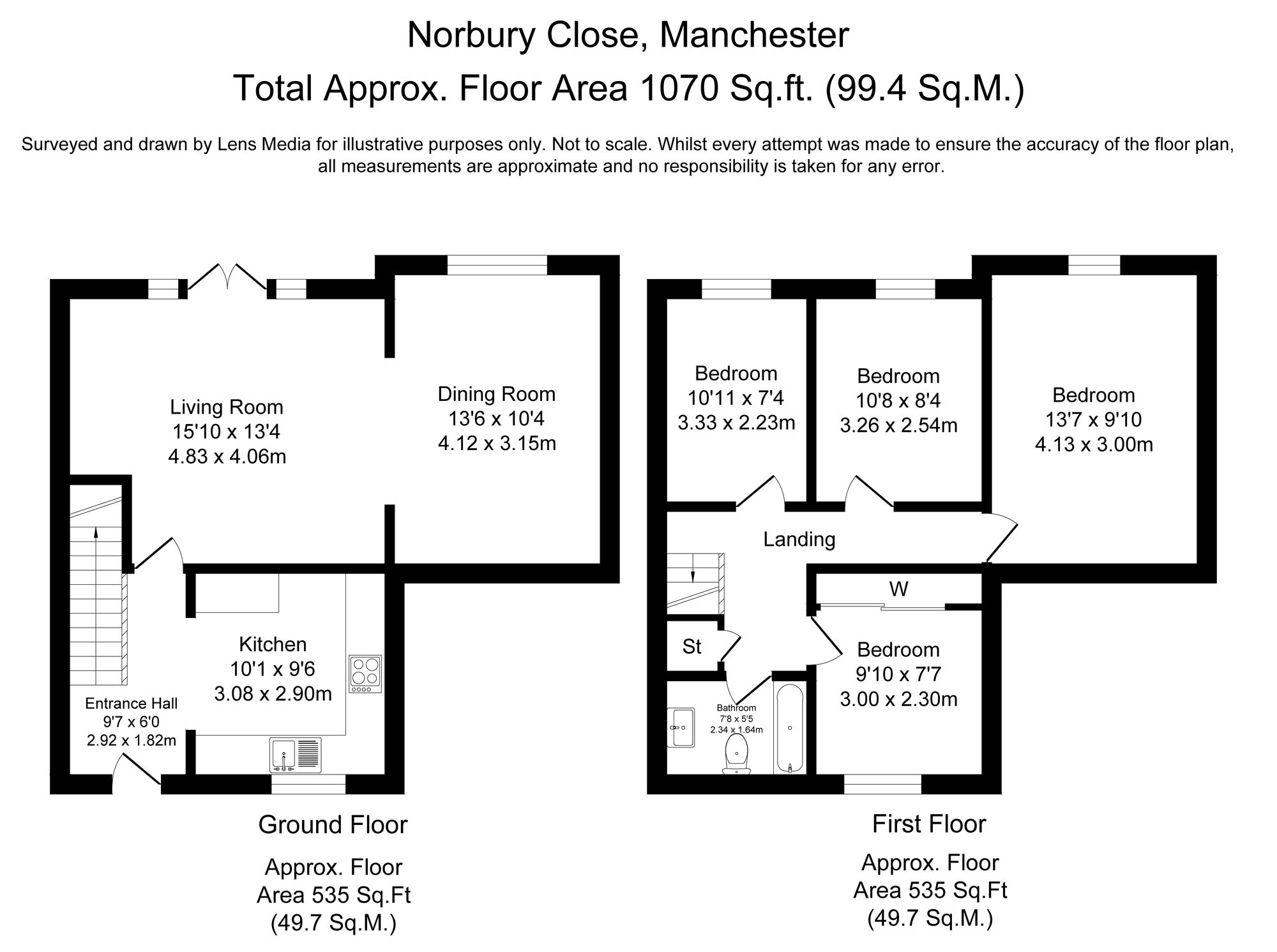 4 bed mid-terraced house to rent in Norbury Close, Manchester - Property Floorplan