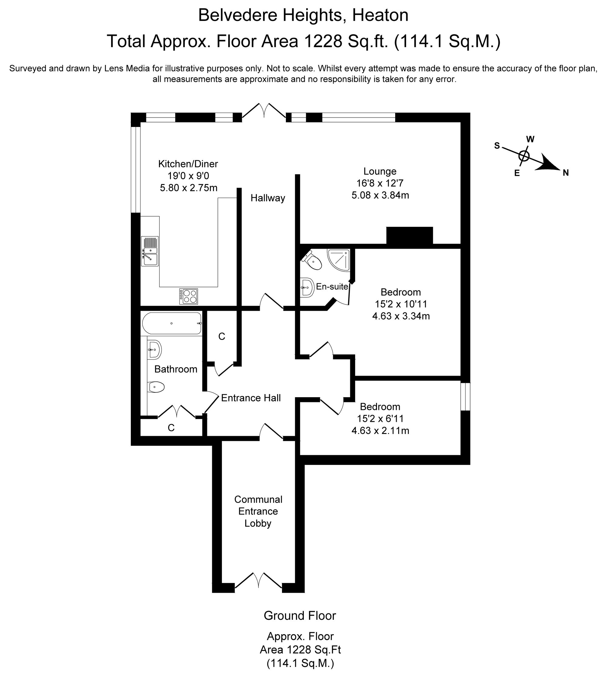 2 bed flat for sale in Belvedere Heights, Bolton - Property Floorplan