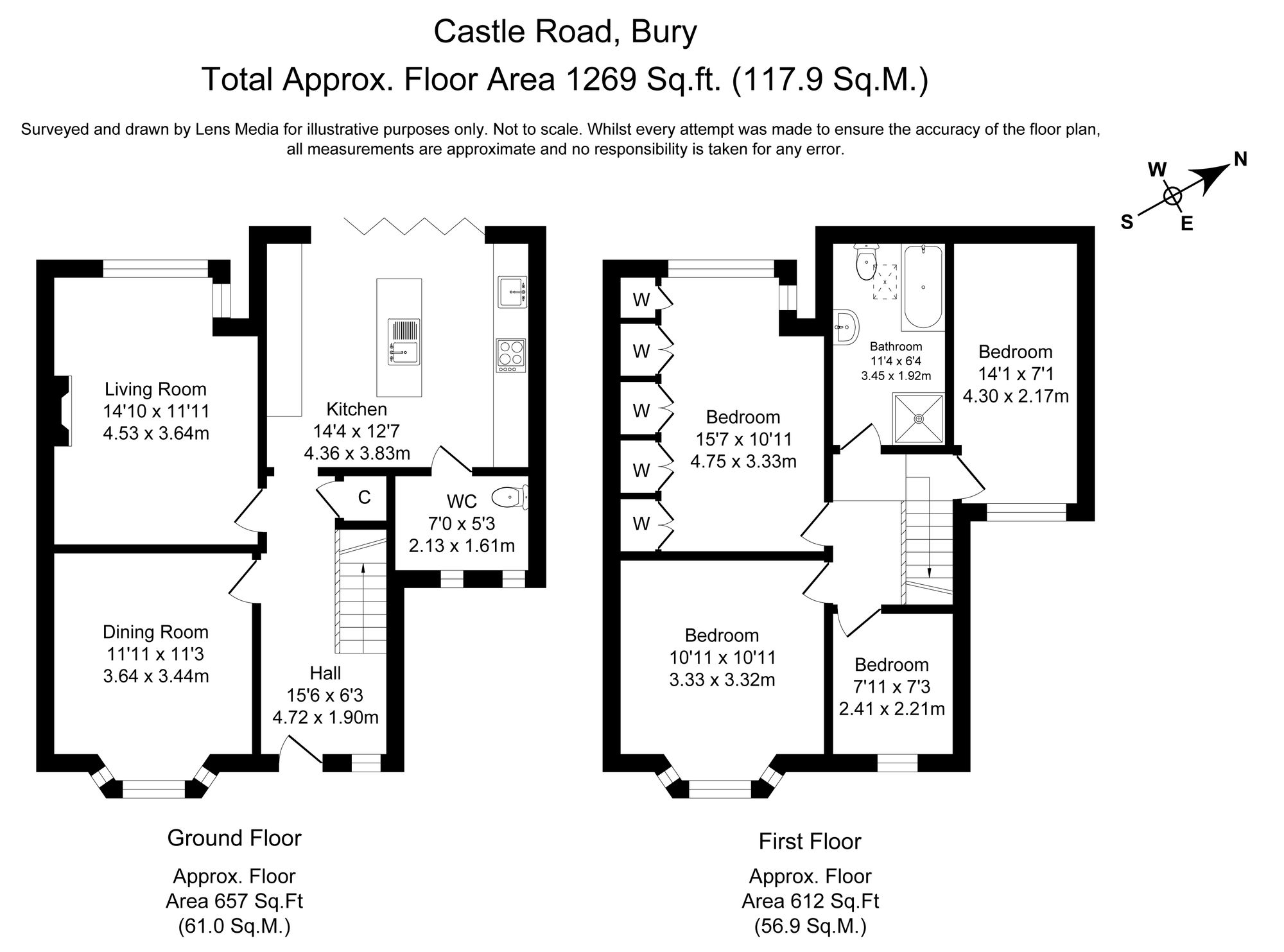 4 bed semi-detached house for sale in Castle Road, Bury - Property Floorplan