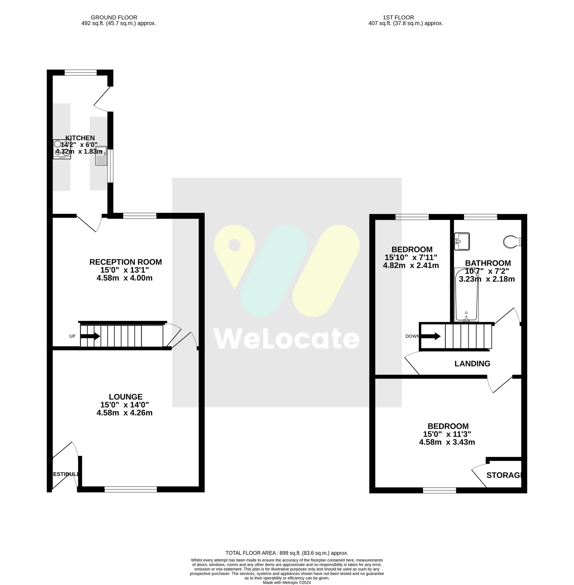 2 bed terraced house to rent in Wigan Road, Bolton - Property Floorplan