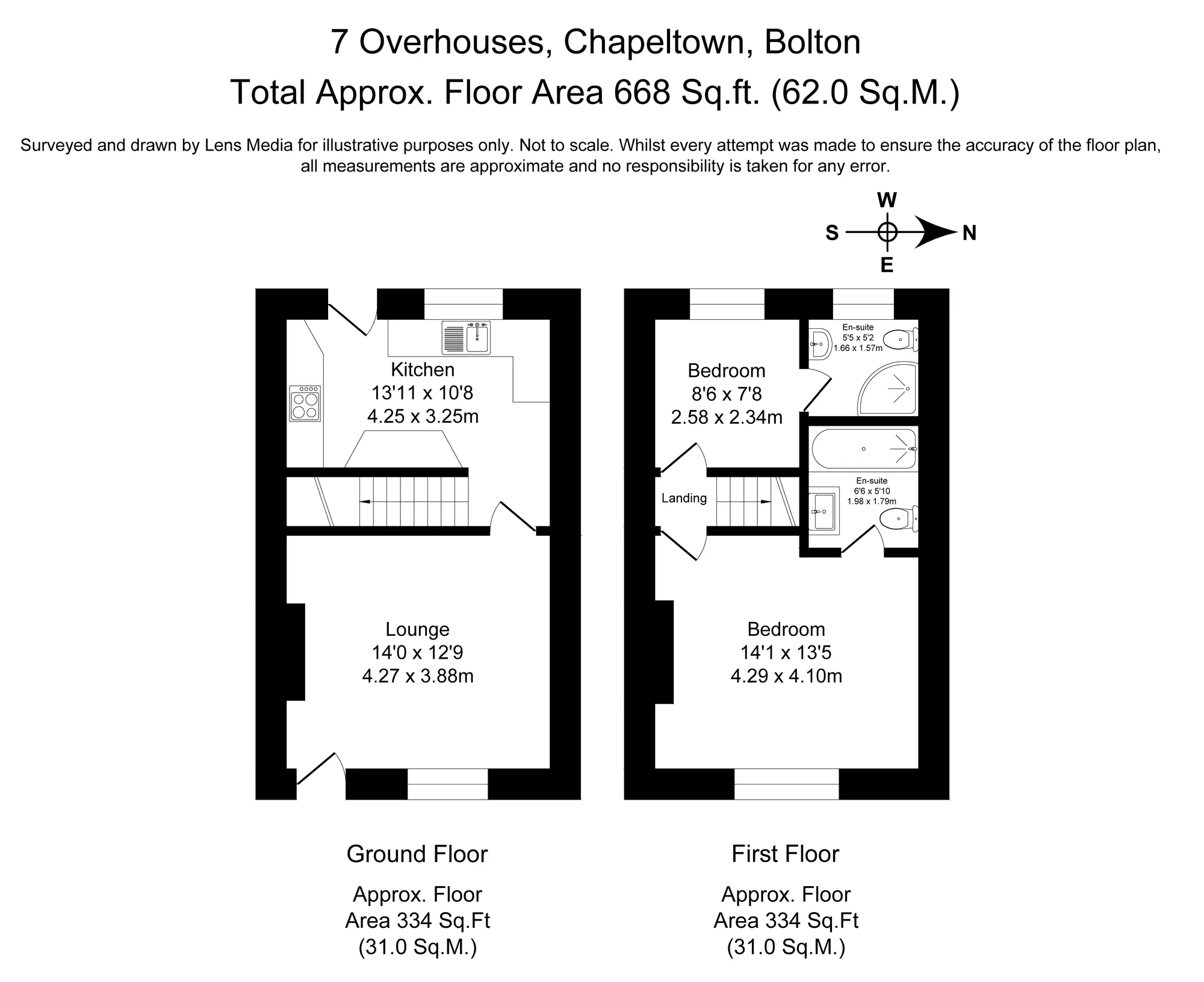 2 bed mid-terraced house for sale in Overhouses, Bolton - Property Floorplan