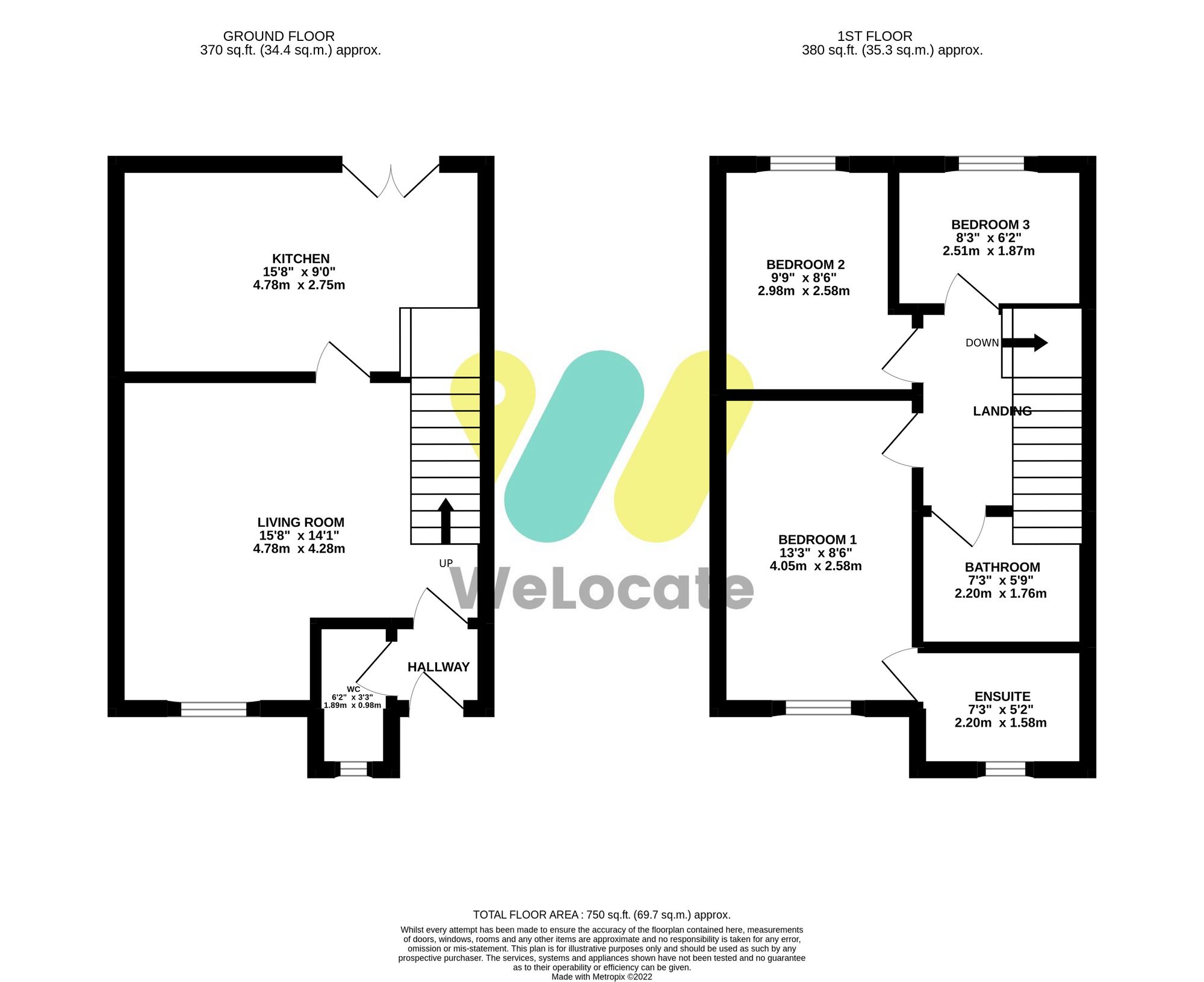 3 bed semi-detached house to rent in Wash Lane, Bury - Property Floorplan