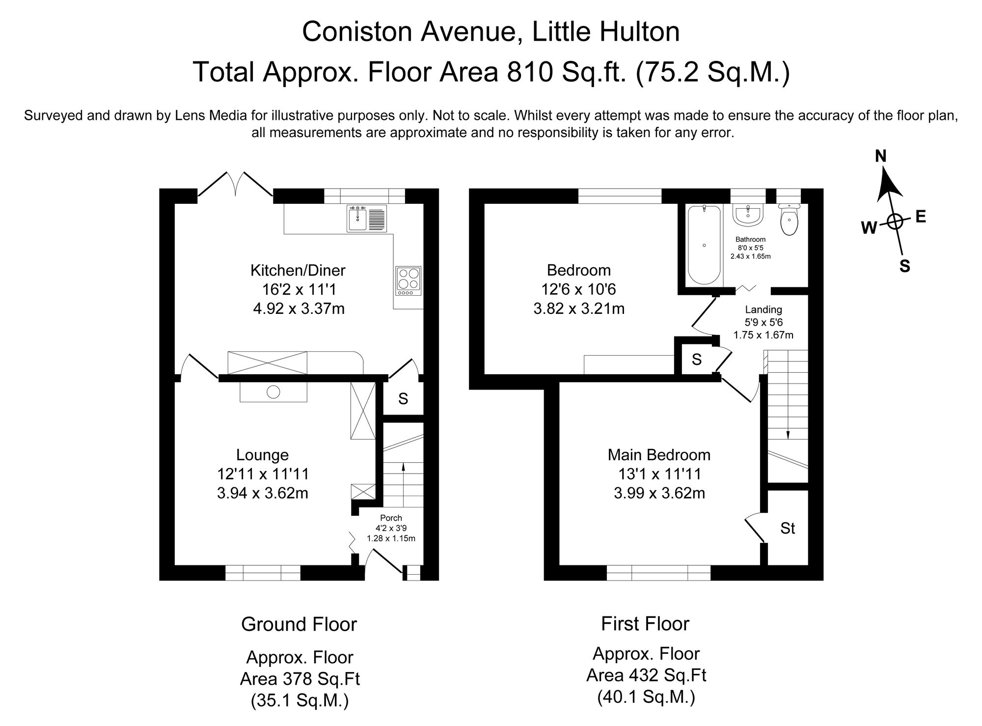 2 bed terraced house to rent in Coniston Avenue, Manchester - Property Floorplan