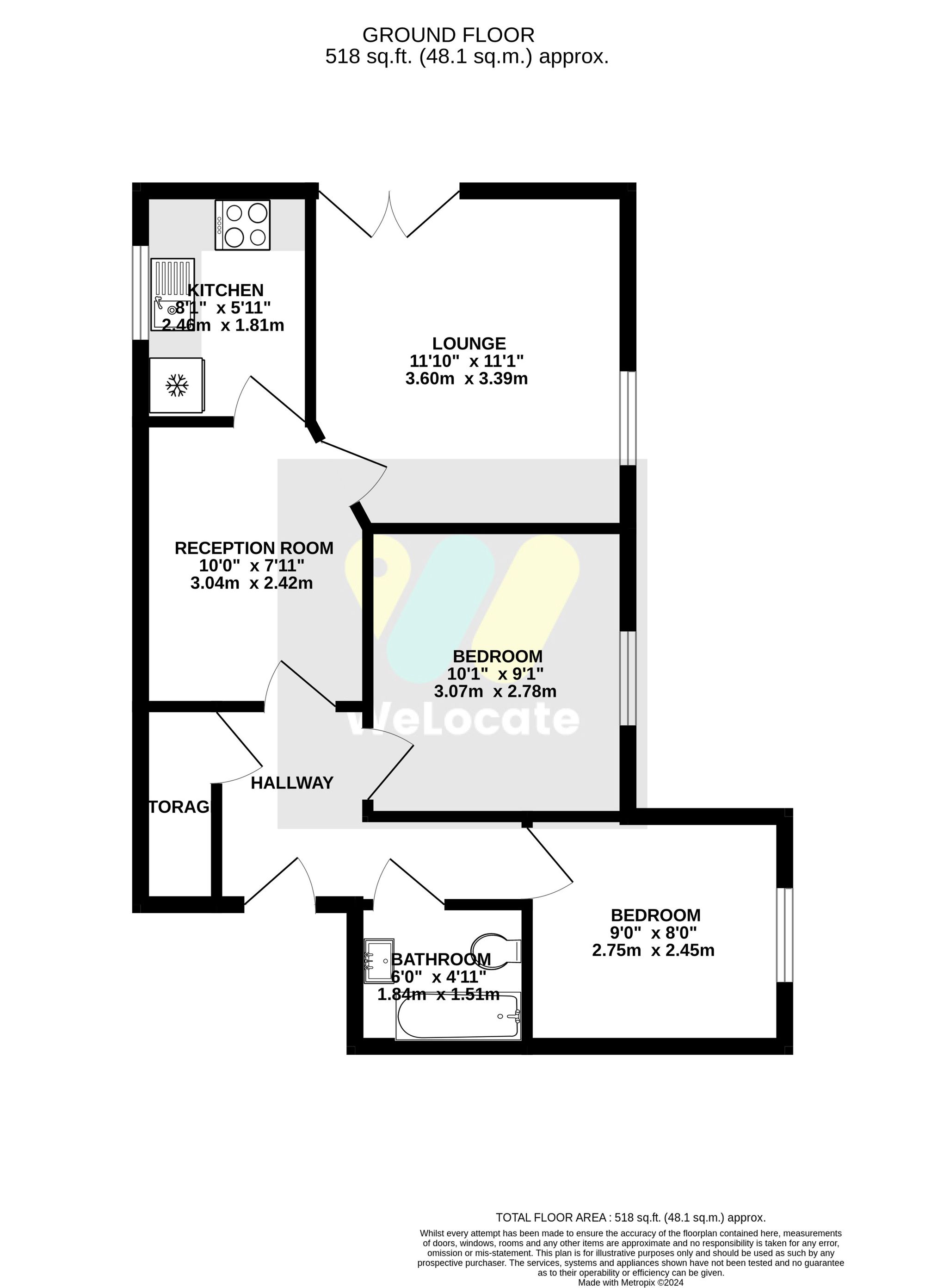 2 bed apartment to rent in Prescott Street, Manchester - Property Floorplan