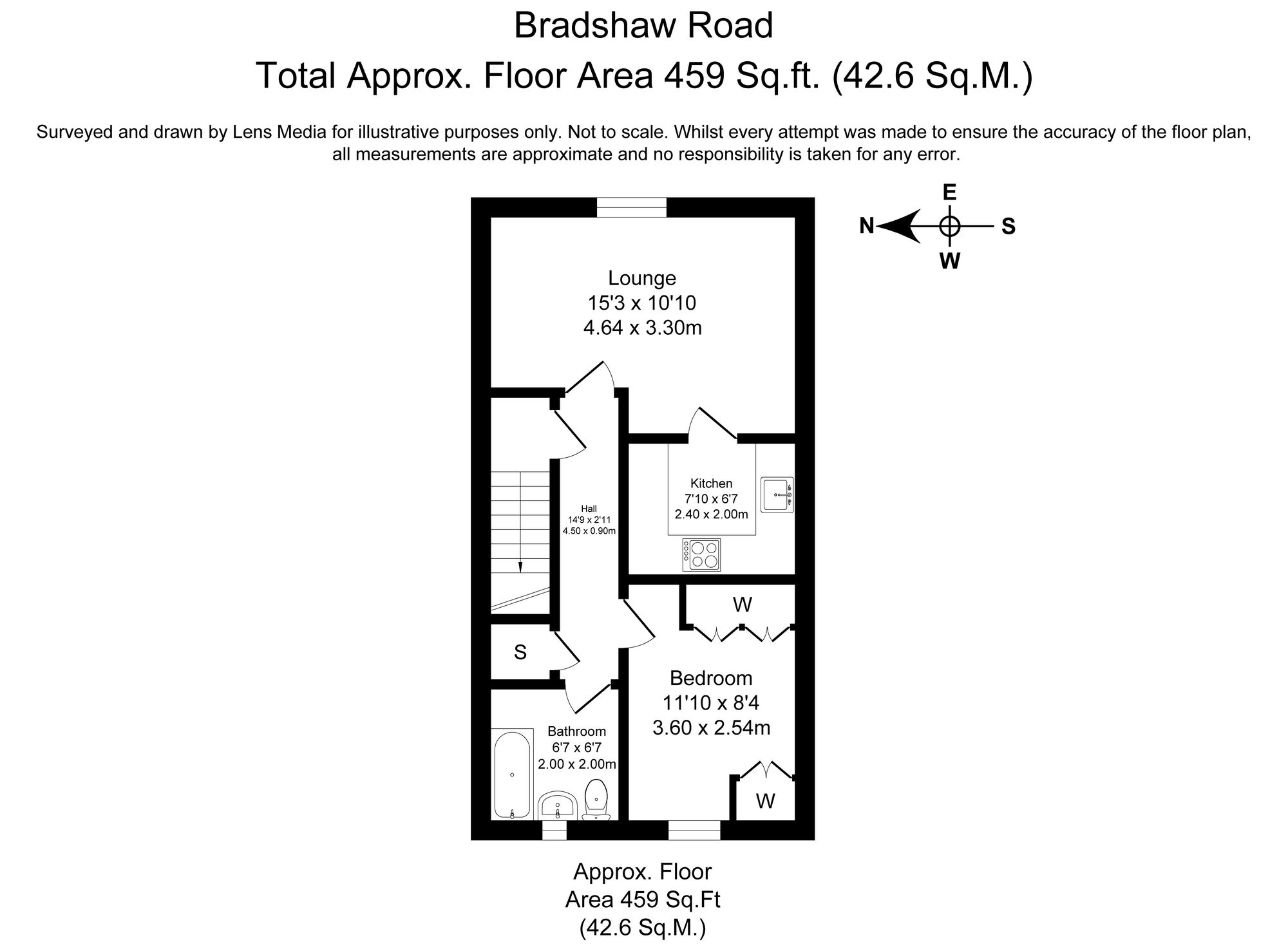 1 bed flat for sale in Bradshaw Road, Bolton - Property Floorplan