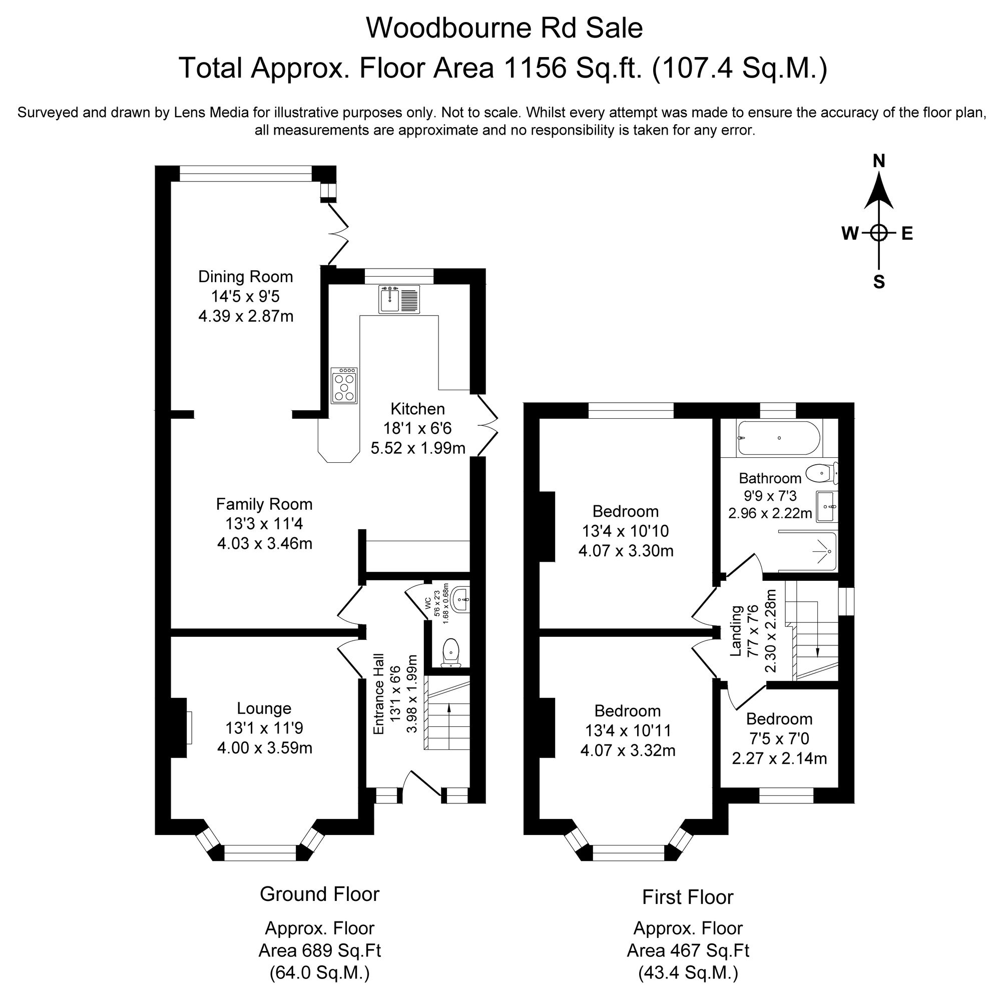 3 bed semi-detached house for sale in Woodbourne Road, Sale - Property Floorplan