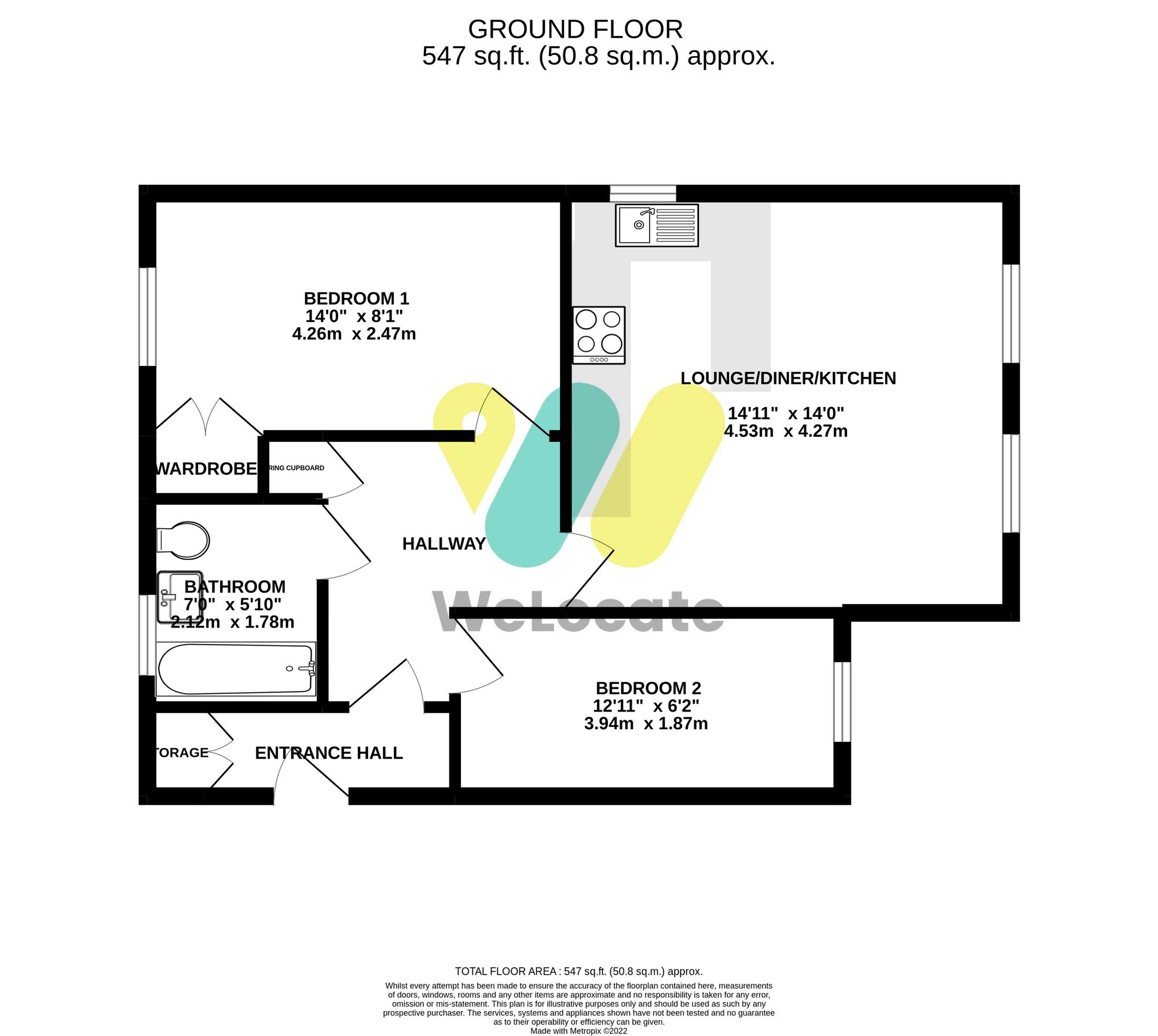 2 bed apartment to rent in Highcroft, Bolton - Property Floorplan