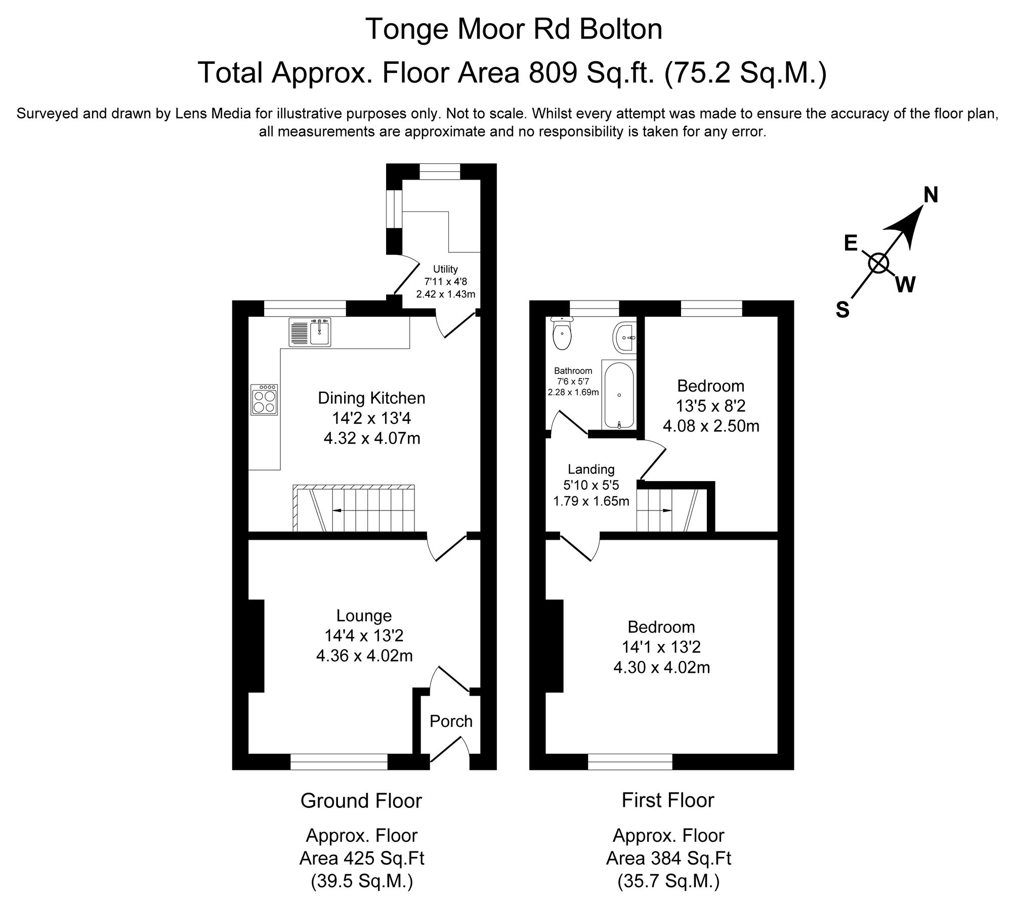 2 bed terraced house for sale in Tonge Moor Road, Bolton - Property Floorplan