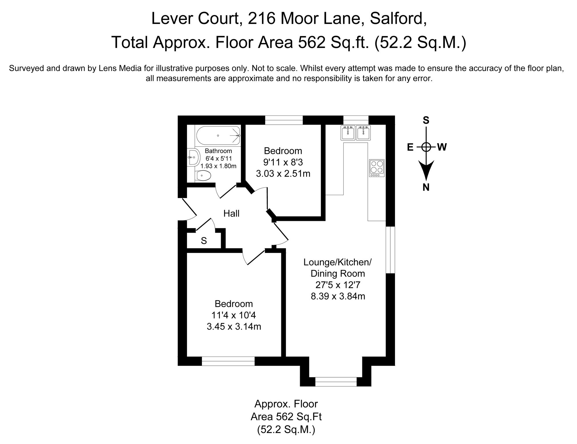 2 bed flat for sale in Moor Lane, Salford - Property Floorplan