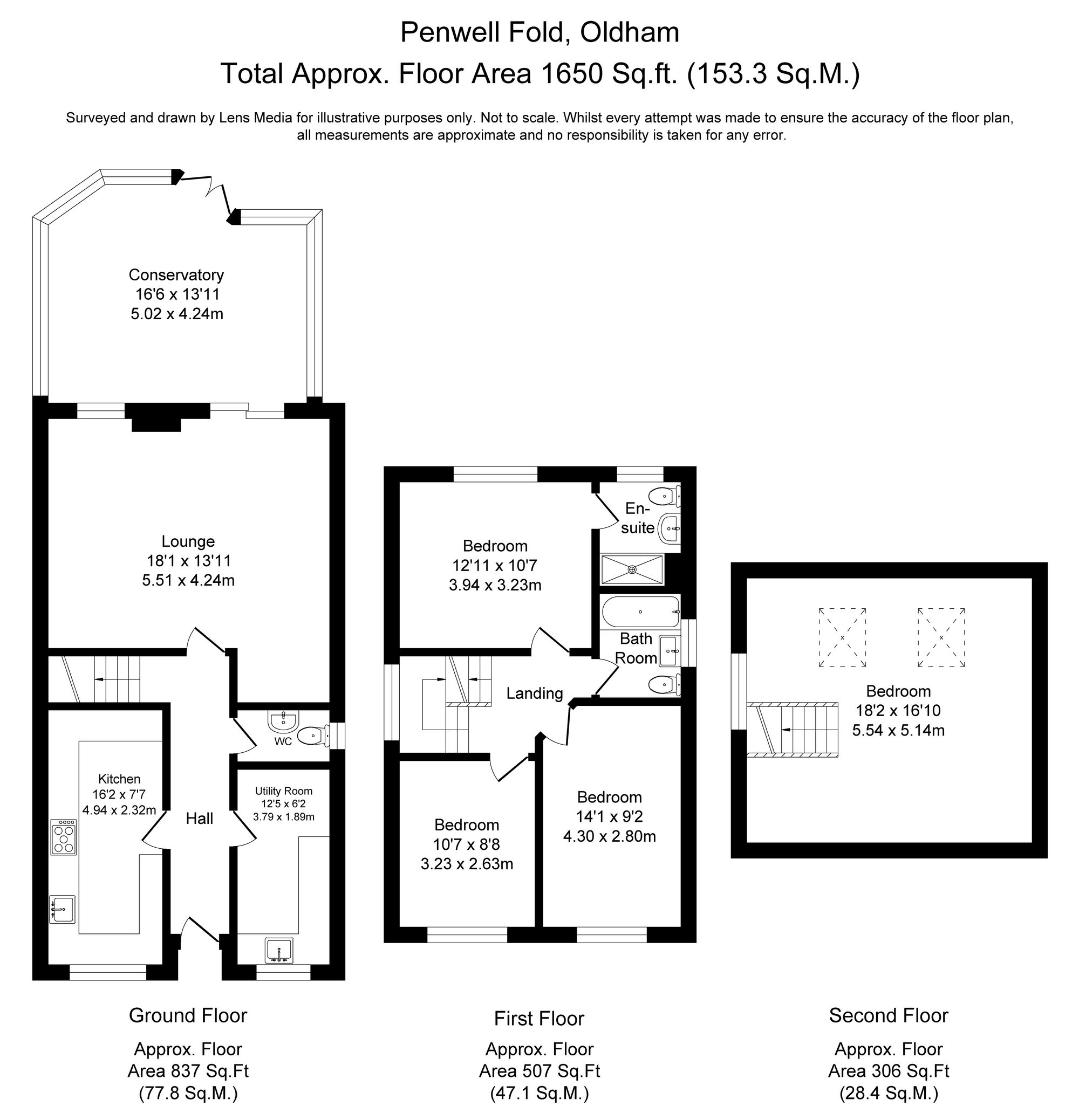 4 bed detached house for sale in Penwell Fold, Oldham - Property Floorplan