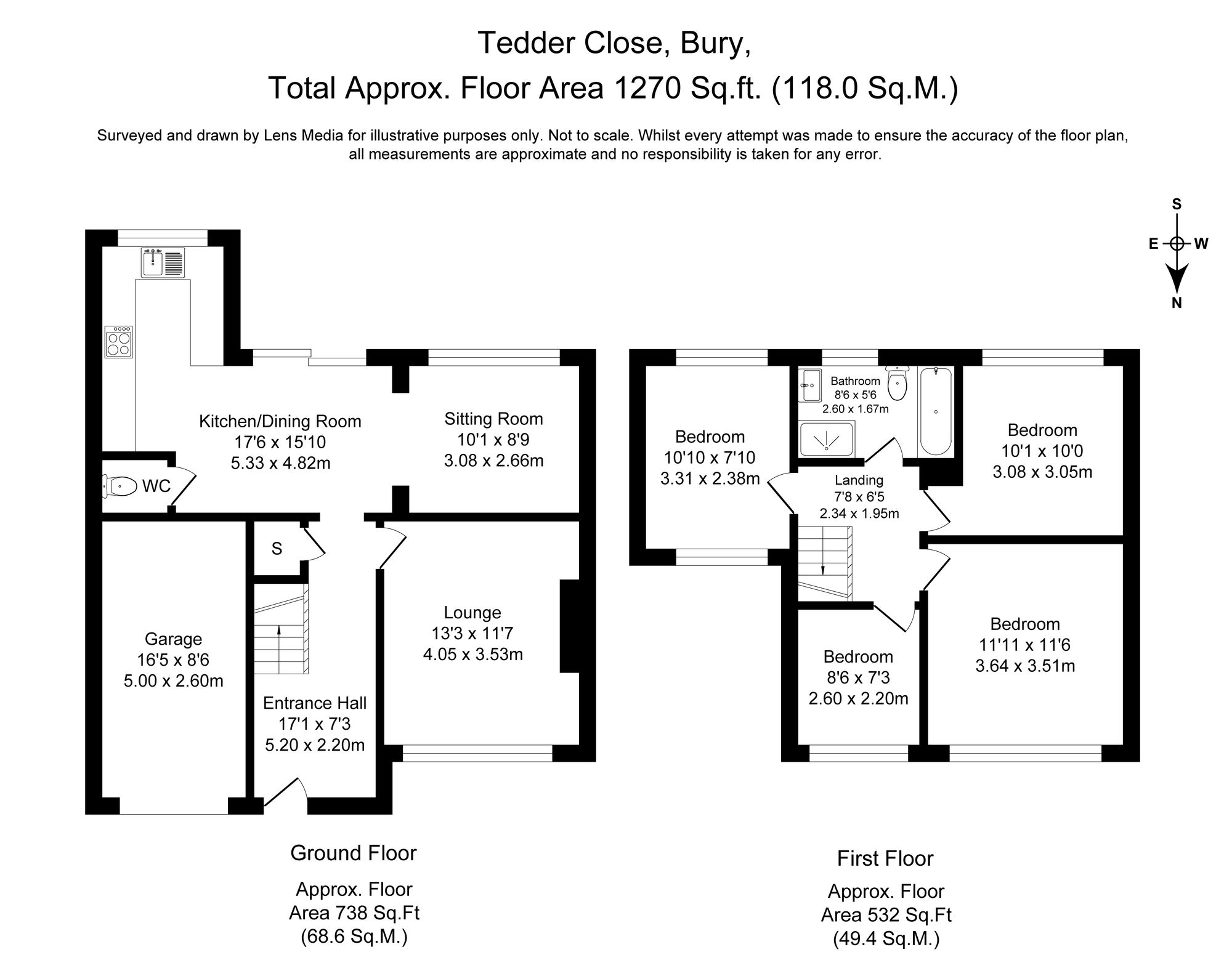 4 bed house for sale in Tedder Close, Bury - Property Floorplan