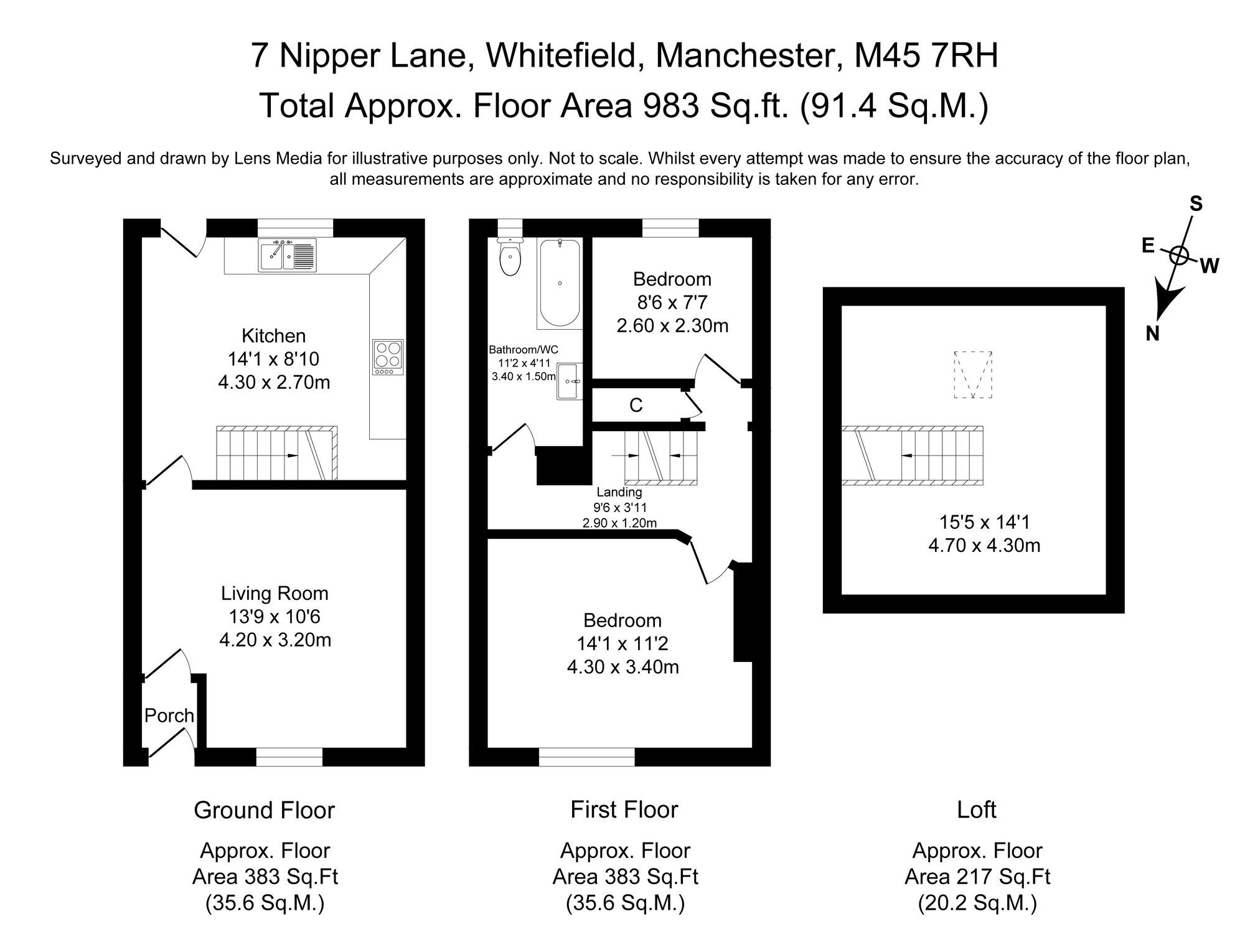 3 bed terraced house for sale in Nipper Lane, Manchester - Property Floorplan