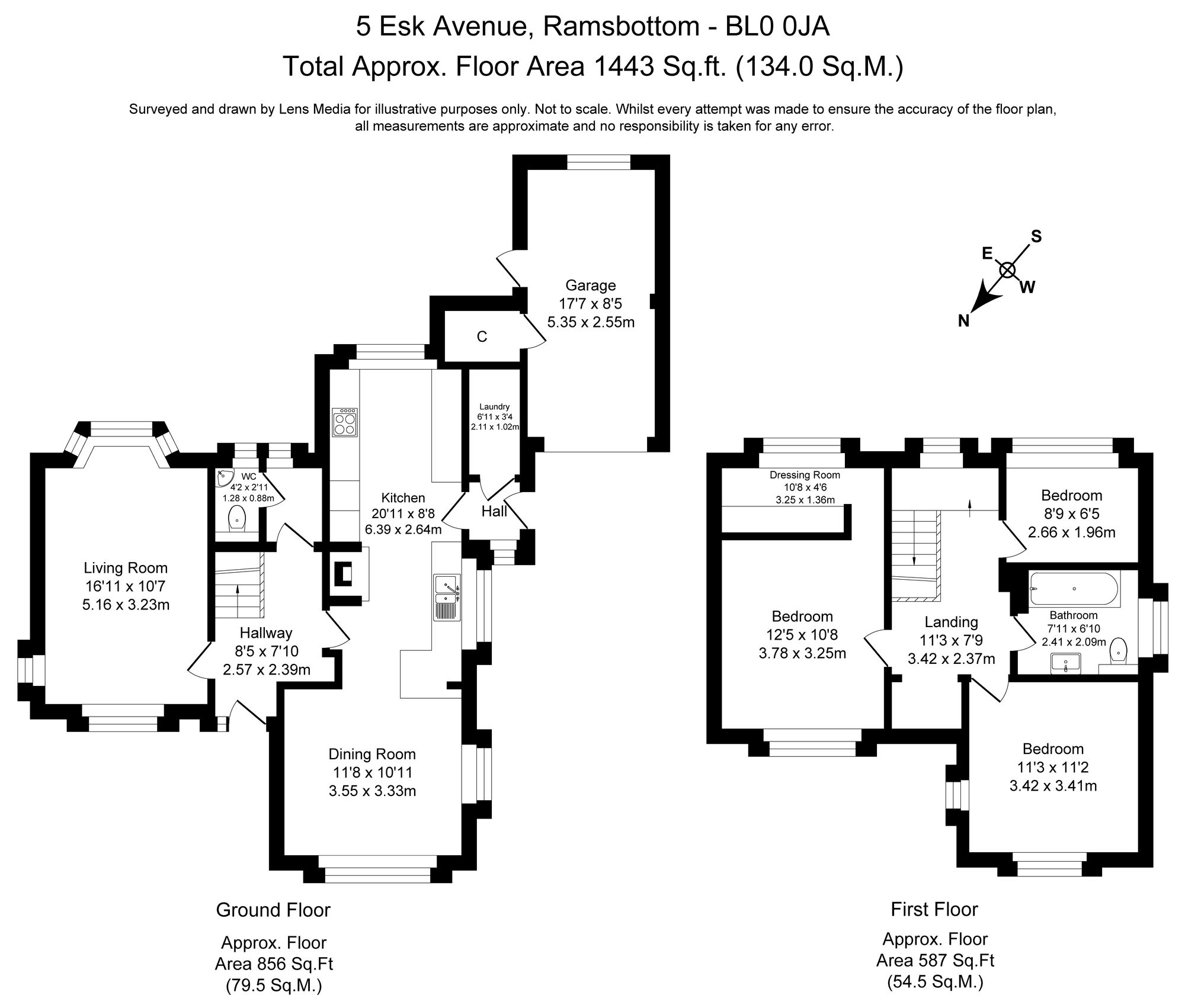 3 bed detached house for sale in Esk Avenue, Bury - Property Floorplan