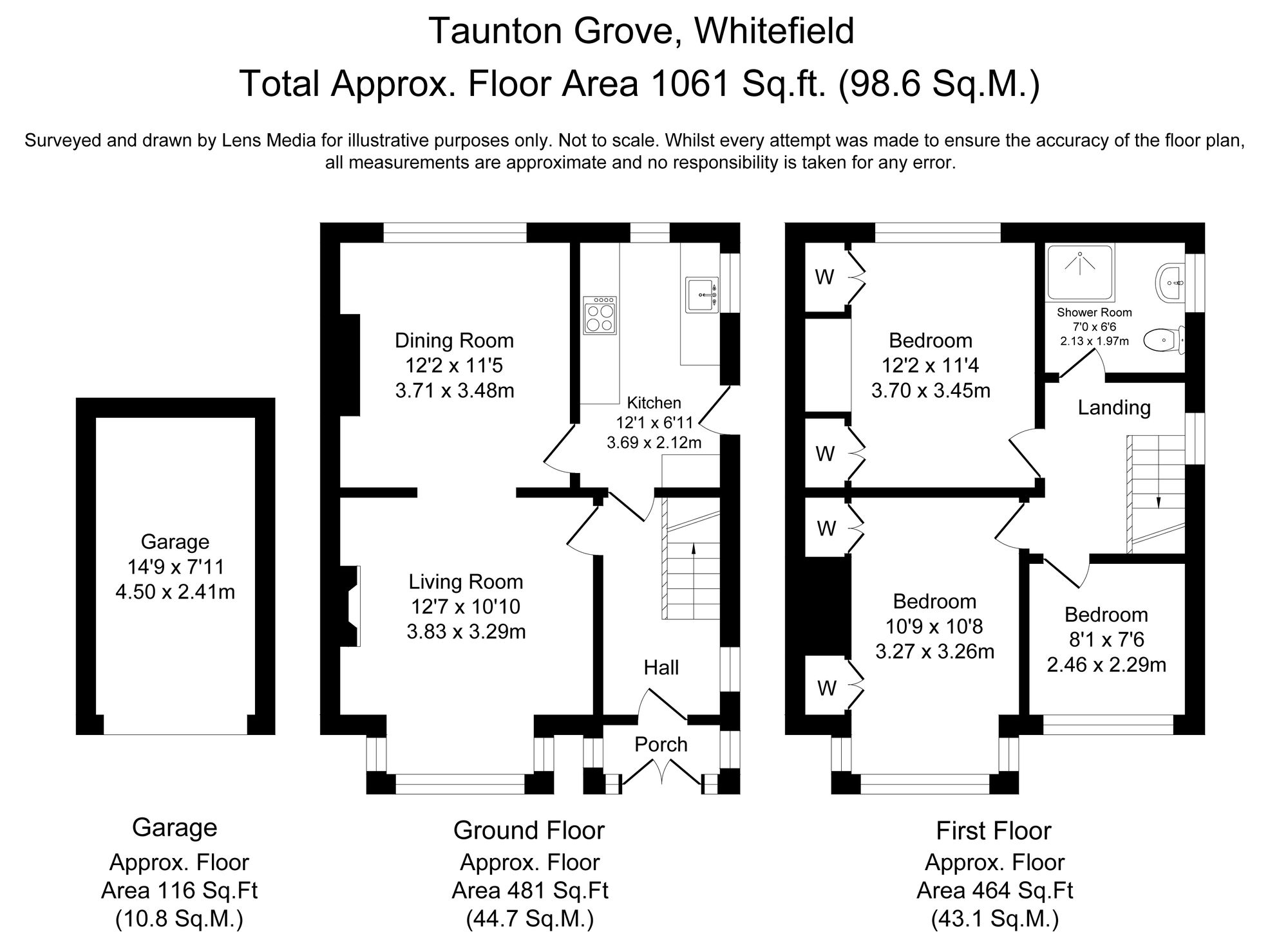 3 bed semi-detached house to rent in Taunton Grove, Manchester - Property Floorplan