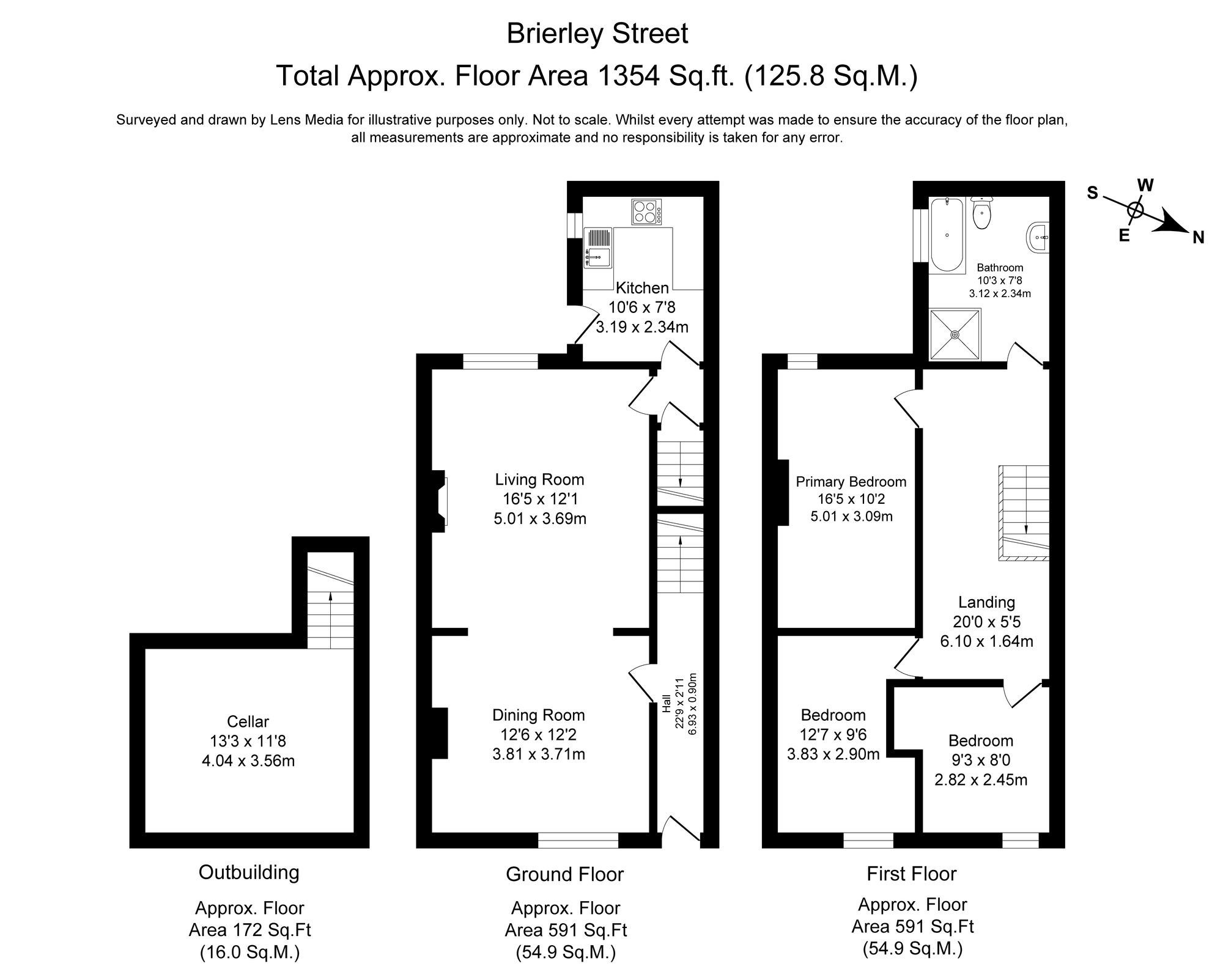 3 bed terraced house for sale in Brierley Street, Bury - Property Floorplan