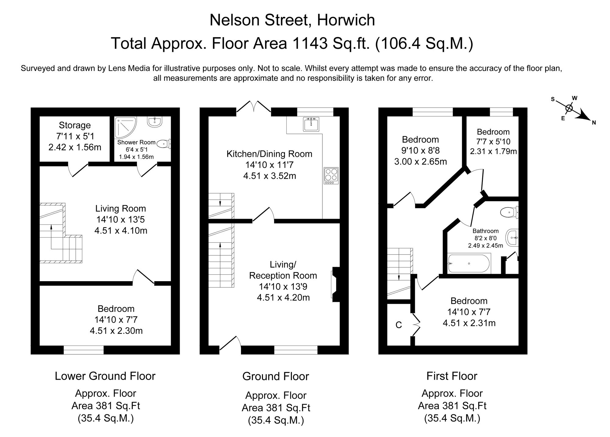 4 bed terraced house for sale in Nelson Street, Bolton - Property Floorplan