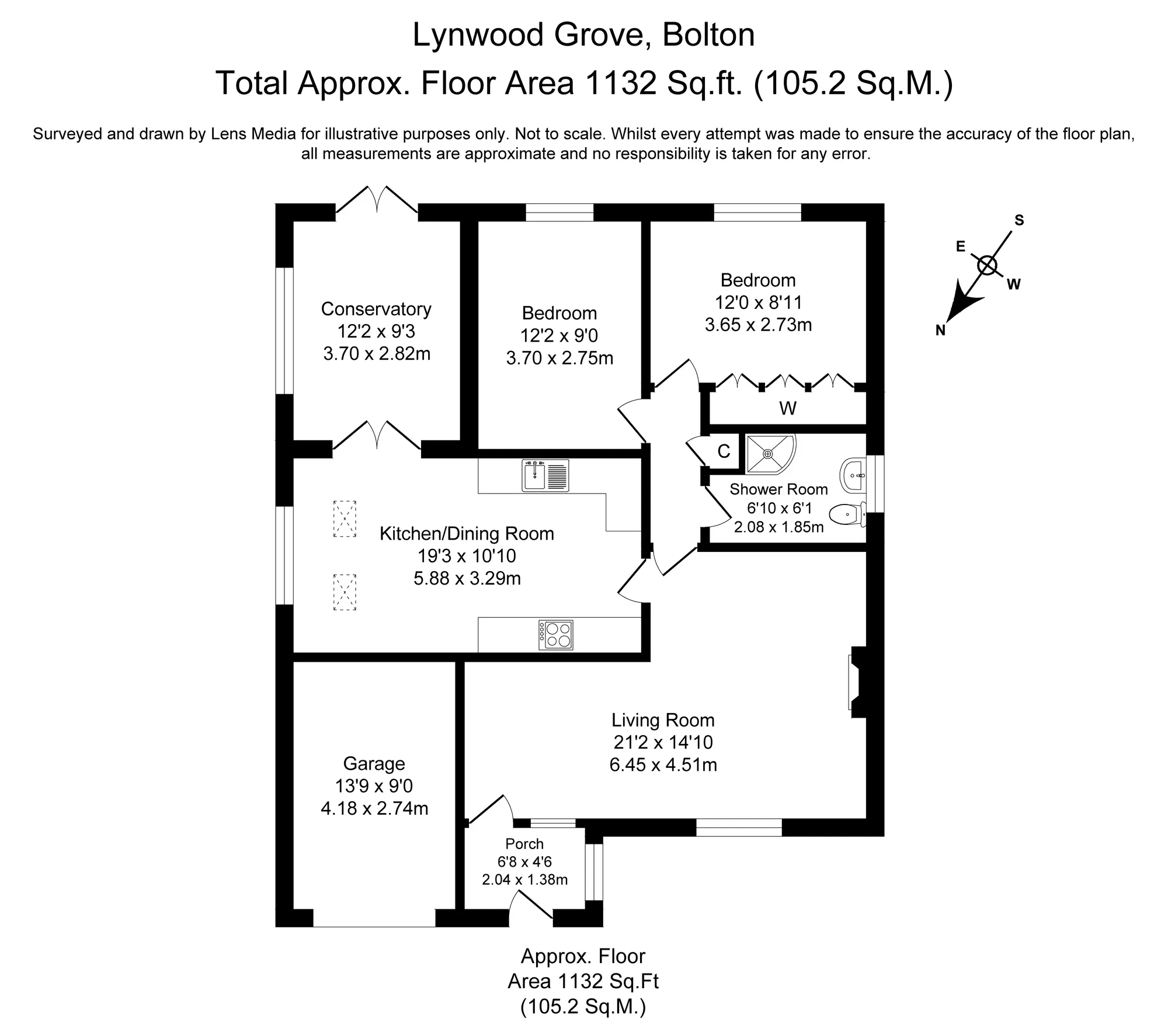 2 bed detached bungalow for sale in Lynwood Grove, Bolton - Property Floorplan