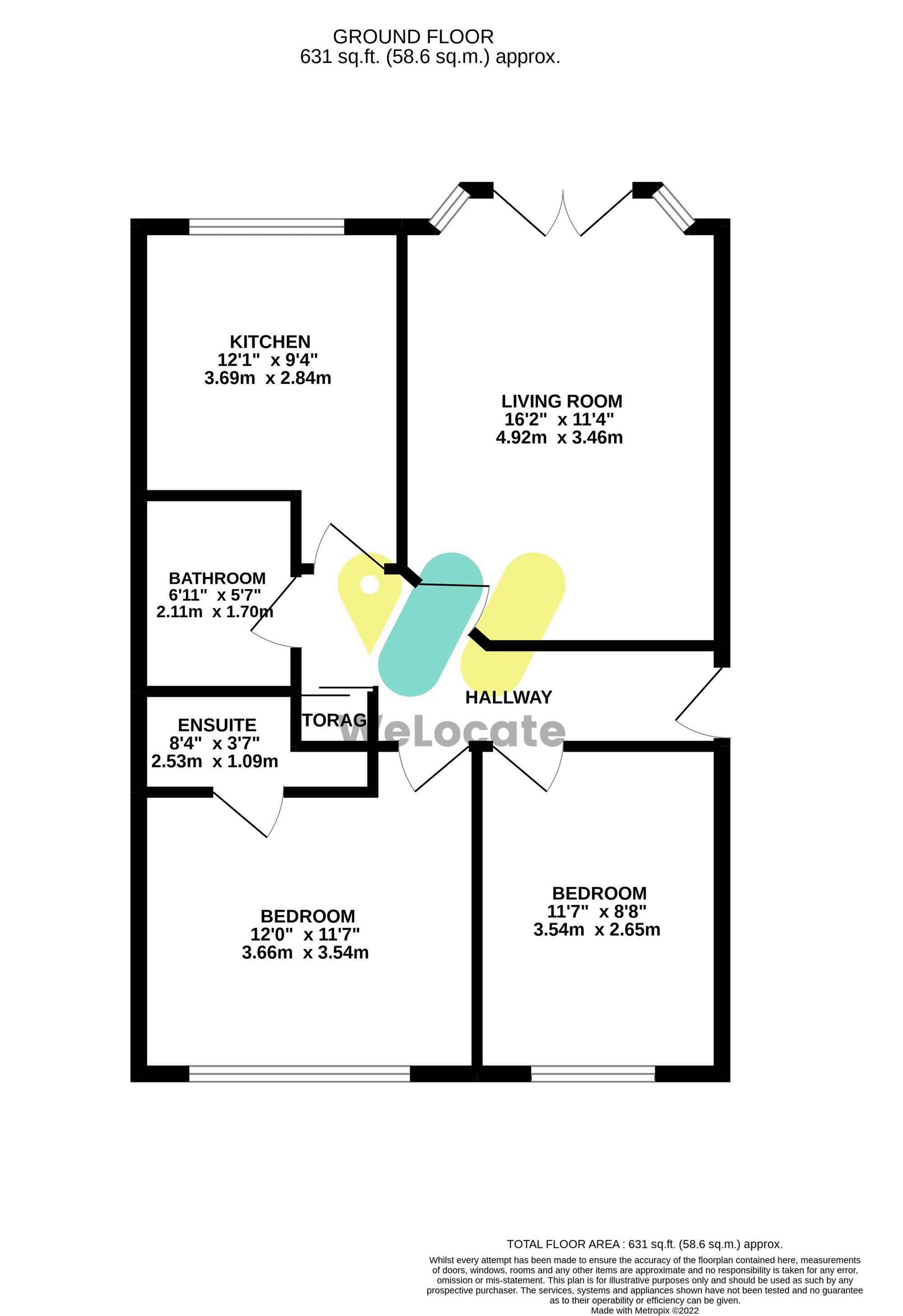 2 bed apartment to rent in Derby Court, Bury - Property Floorplan