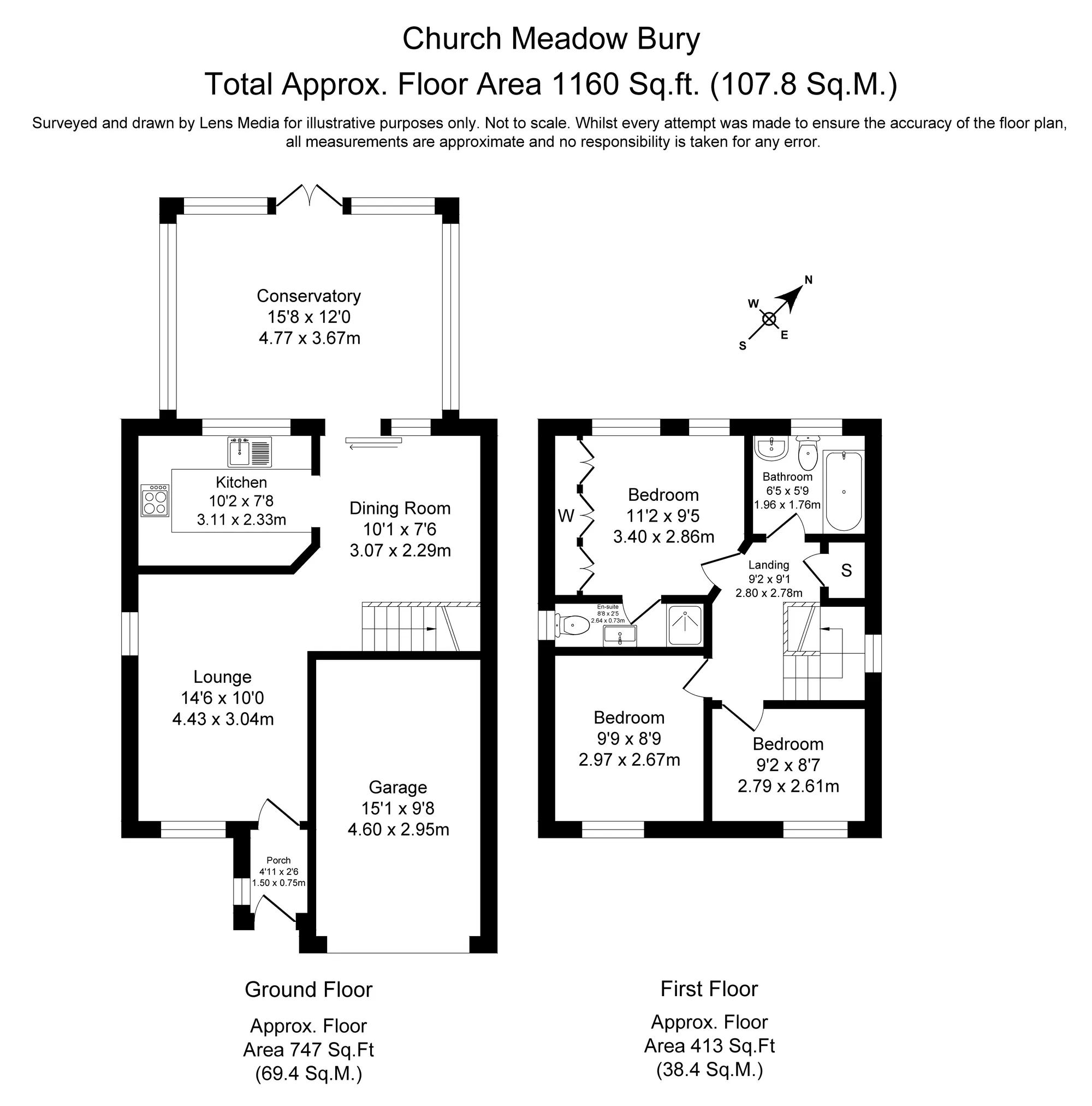 3 bed detached house for sale in Church Meadow, Bury - Property Floorplan