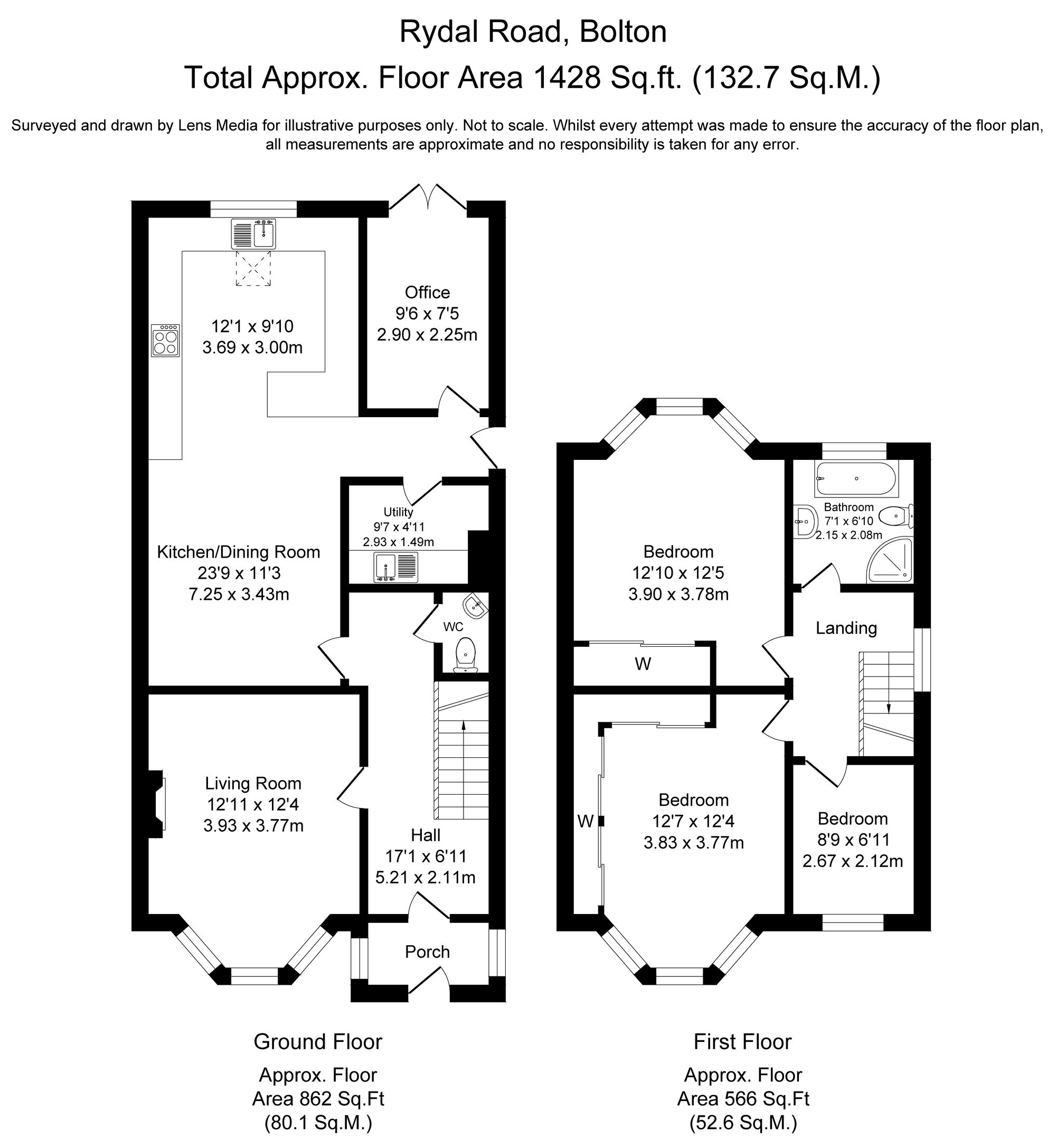 3 bed house for sale in Rydal Road, Bolton - Property Floorplan