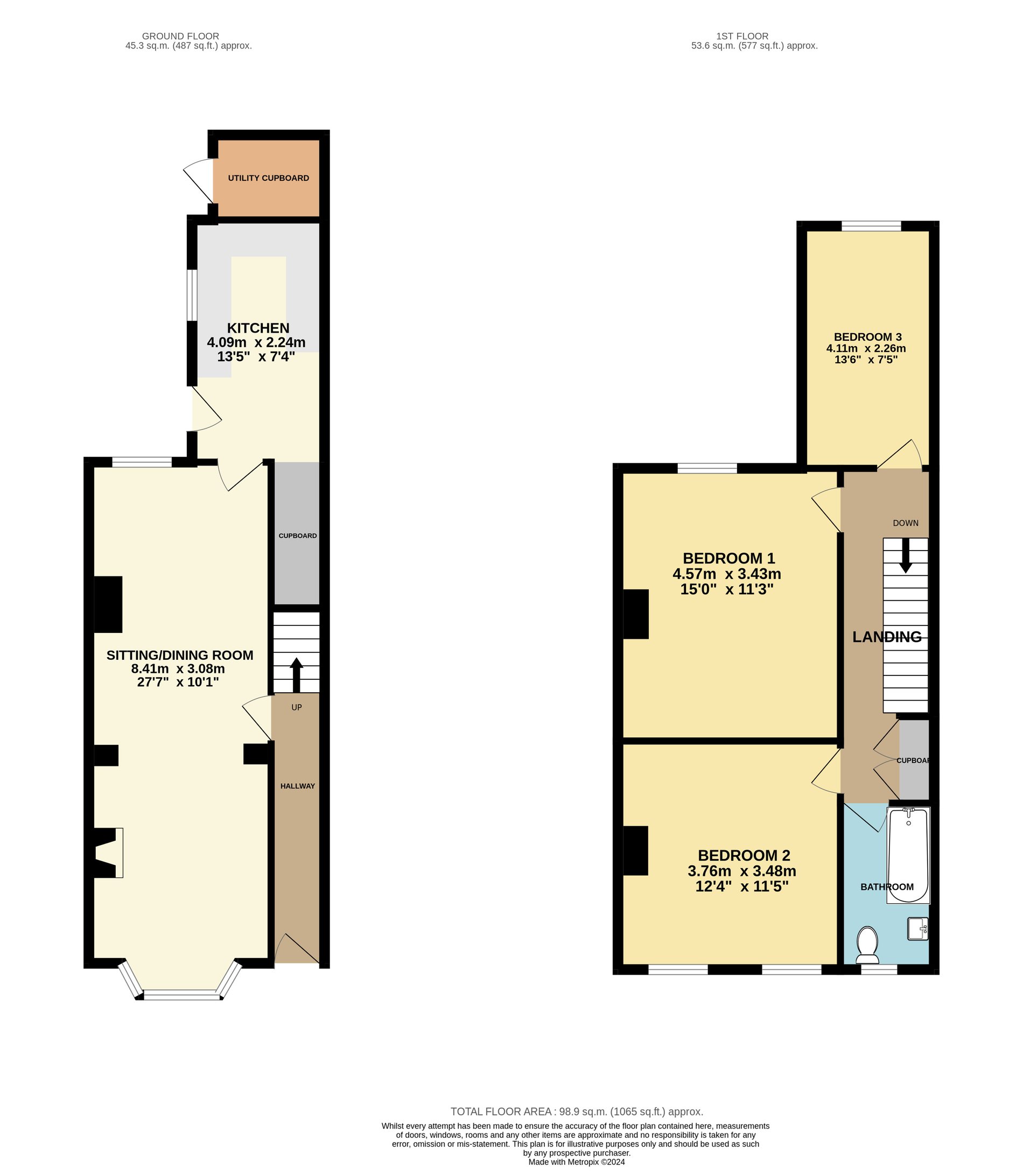 3 bed terraced house for sale in Centre Street, Banbury - Property Floorplan