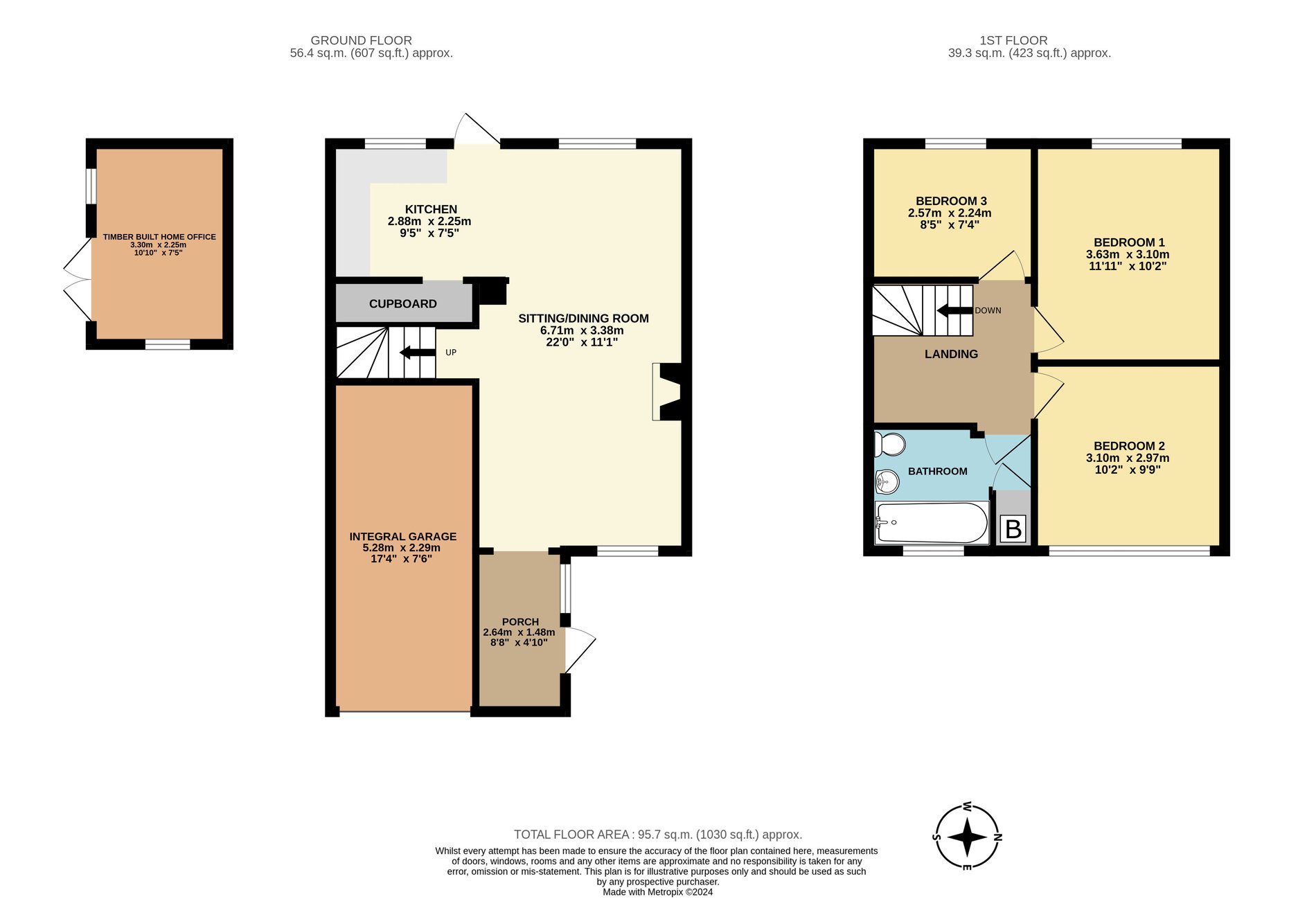 3 bed terraced house for sale in Horton Close, Middleton Cheney - Property floorplan