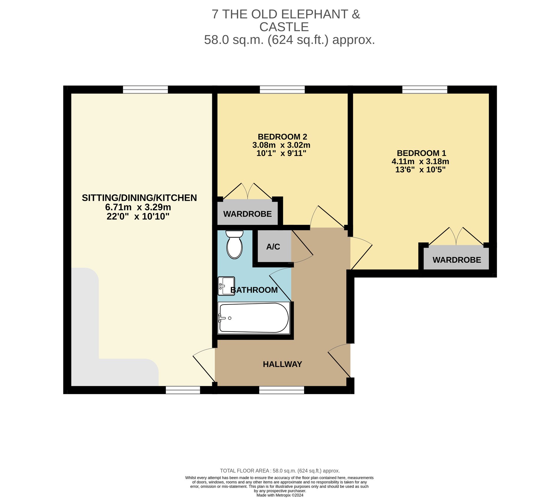 2 bed flat for sale in Causeway, Banbury - Property floorplan