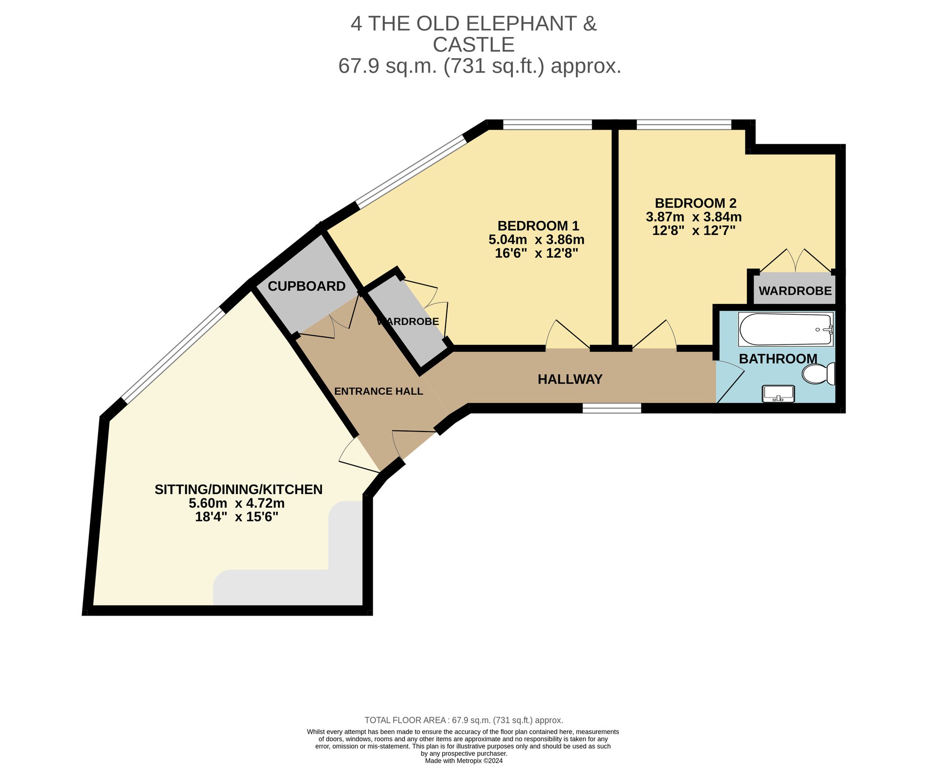 2 bed flat for sale in Causeway, Banbury - Property floorplan