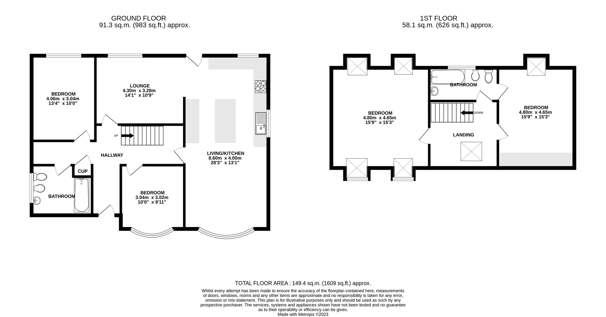 4 bed detached house for sale in Hillside Road, Wimborne - Property floorplan
