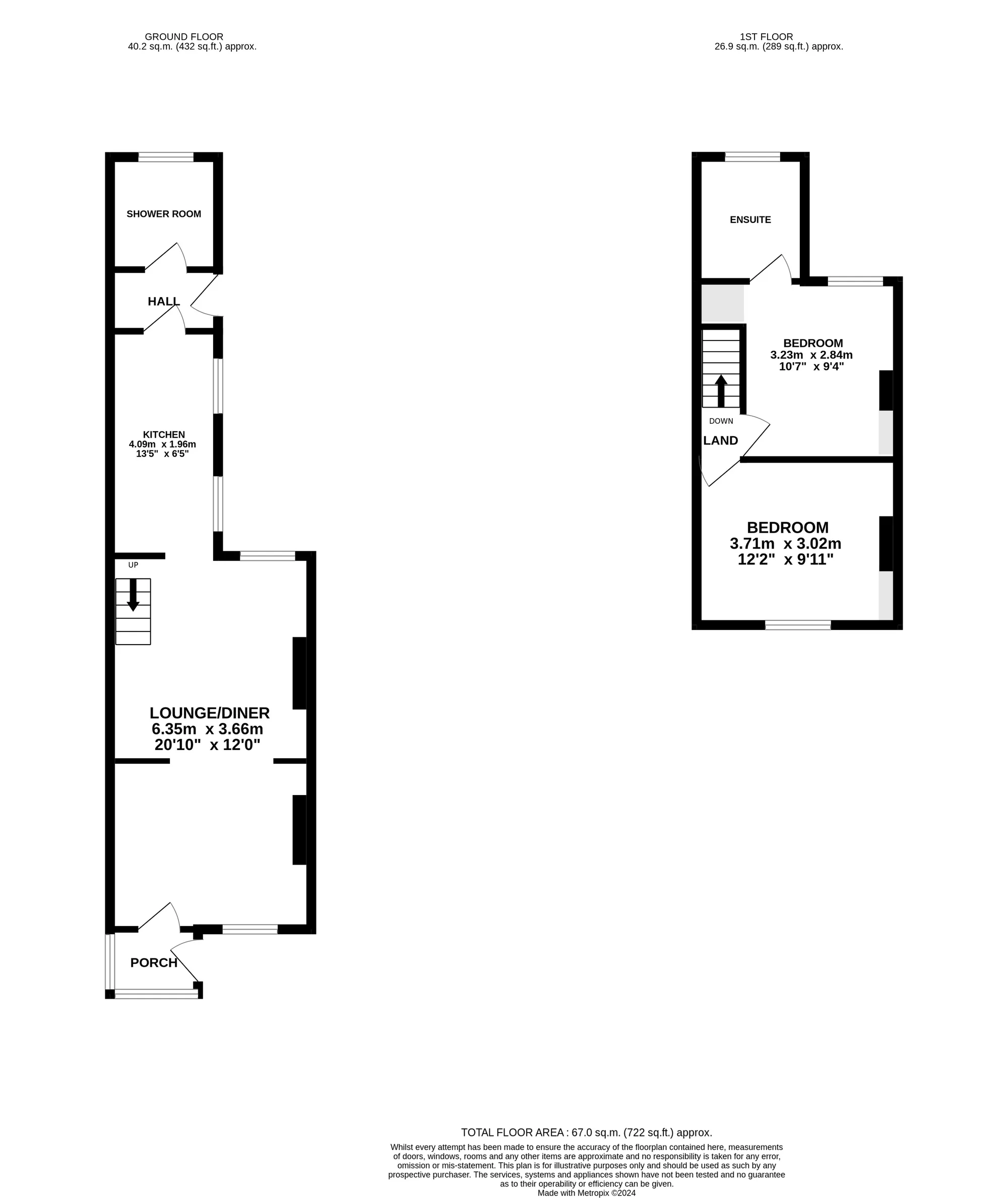 2 bed mid-terraced house for sale in Shaftesbury Road, Poole - Property floorplan