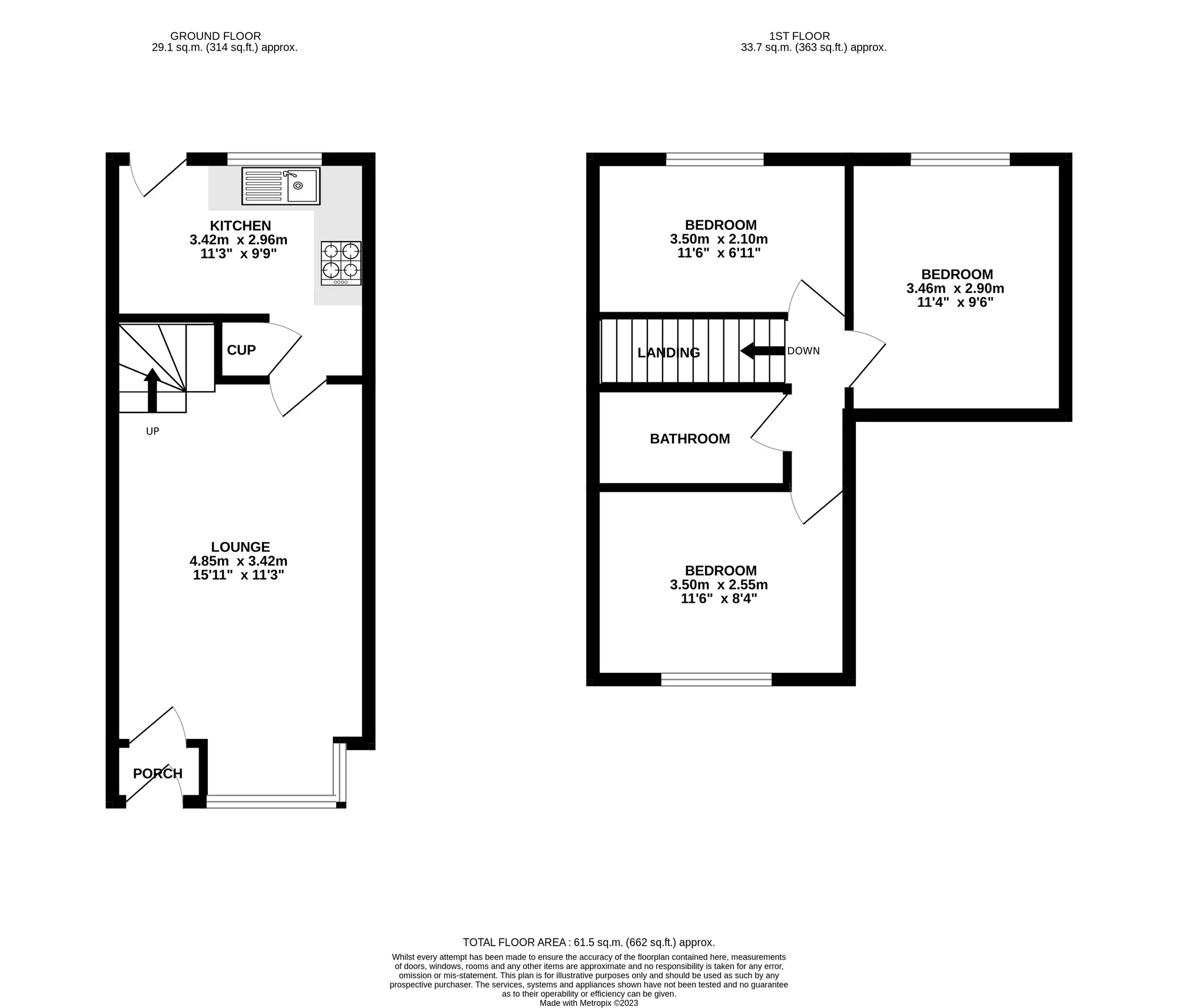 3 bed end of terrace house for sale in Vallis Close, Poole - Property floorplan