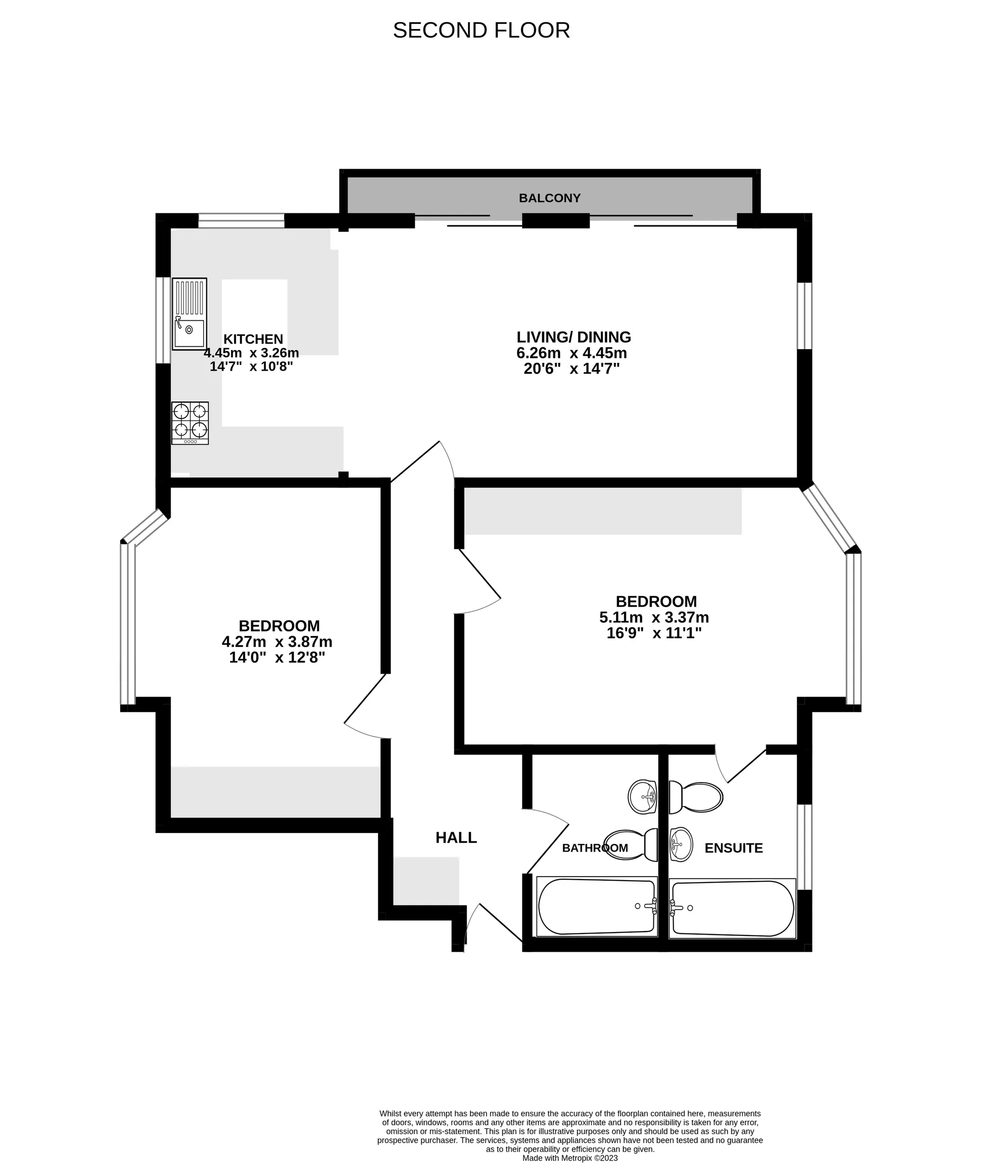 2 bed apartment for sale in Salterns Way, Poole - Property floorplan