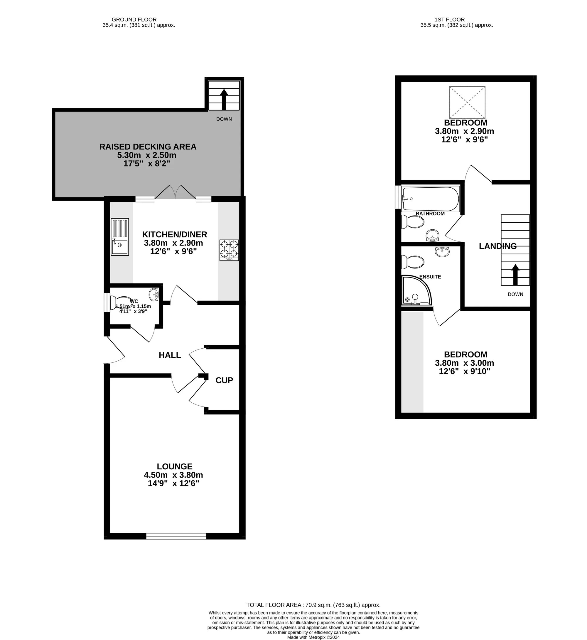 2 bed end of terrace house for sale in Tatnam Road, Poole - Property floorplan