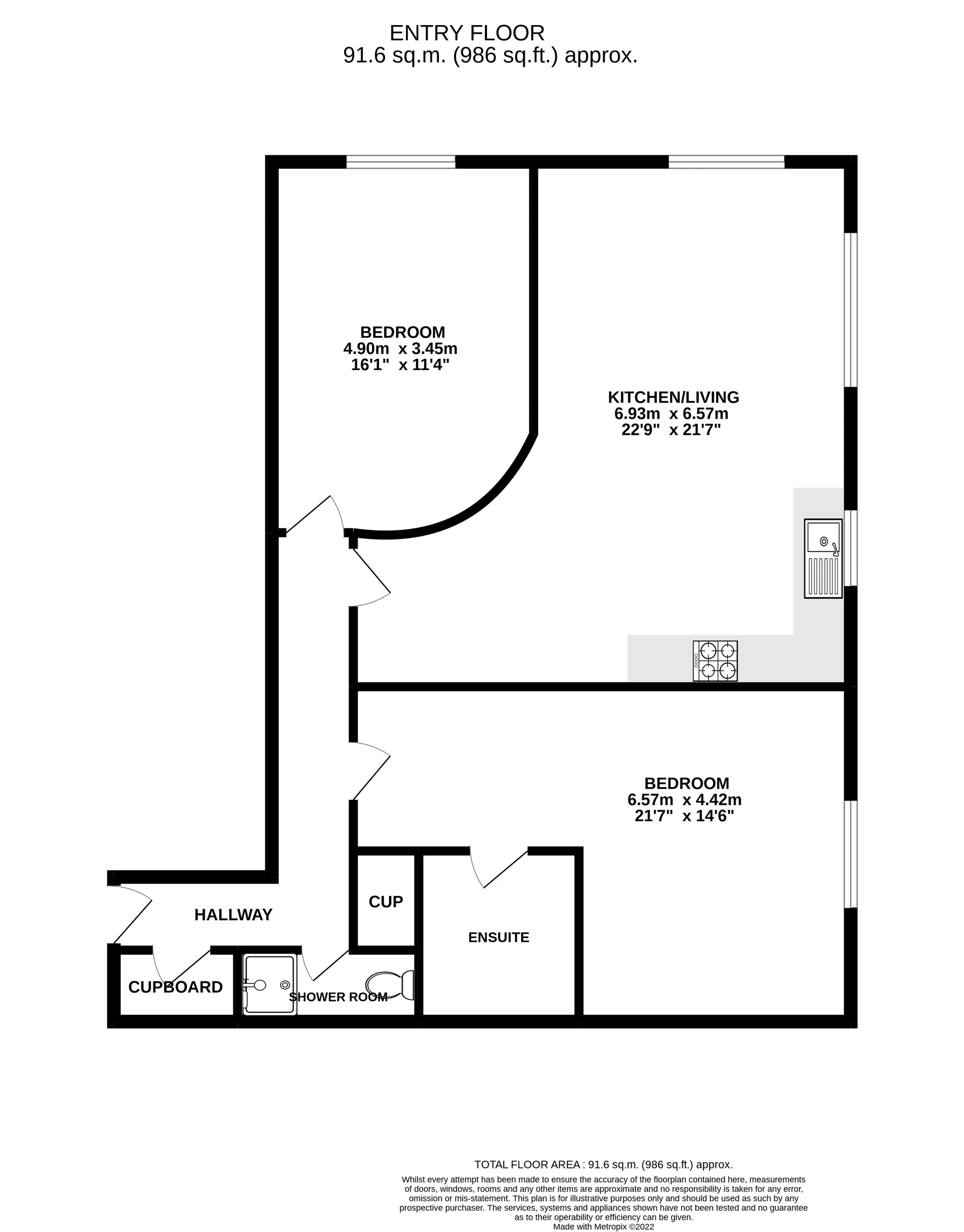 2 bed apartment for sale in Seamoor Road, Bournemouth - Property floorplan