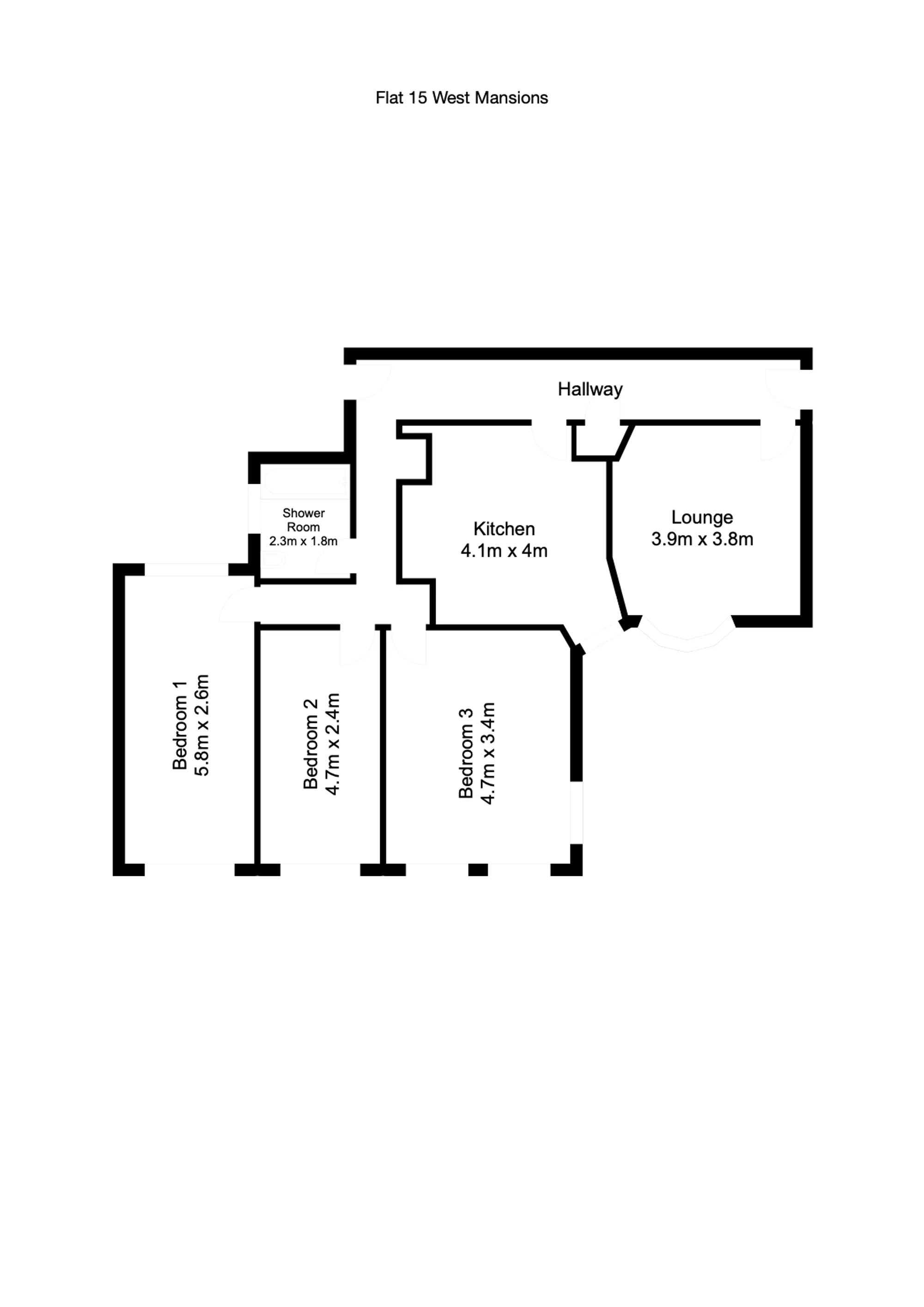 3 bed flat for sale in Poole Road, Bournemouth - Property floorplan