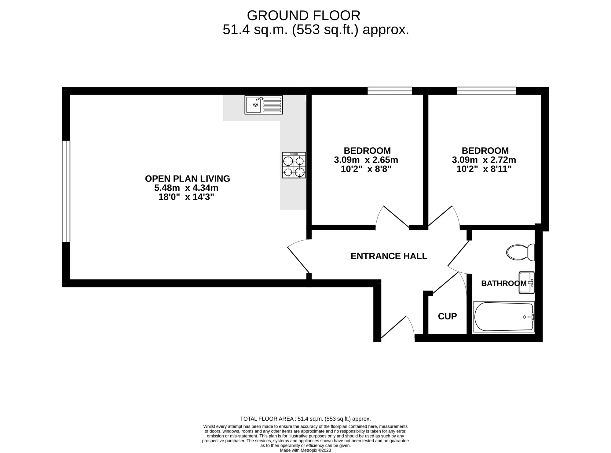 2 bed apartment for sale in Sandbanks Road, Poole - Property floorplan