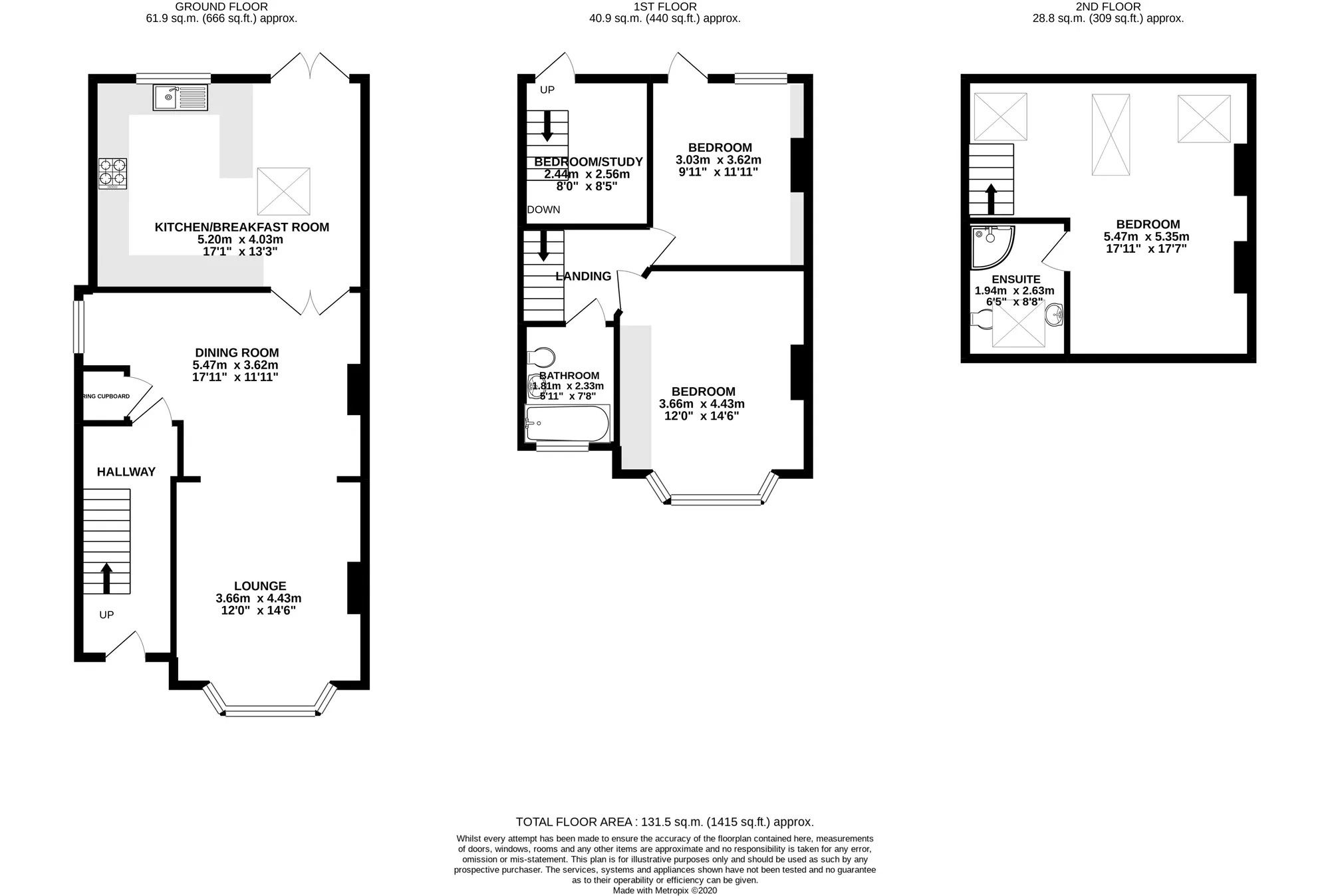 3 bed semi-detached house for sale in Belmont Road, Poole - Property floorplan