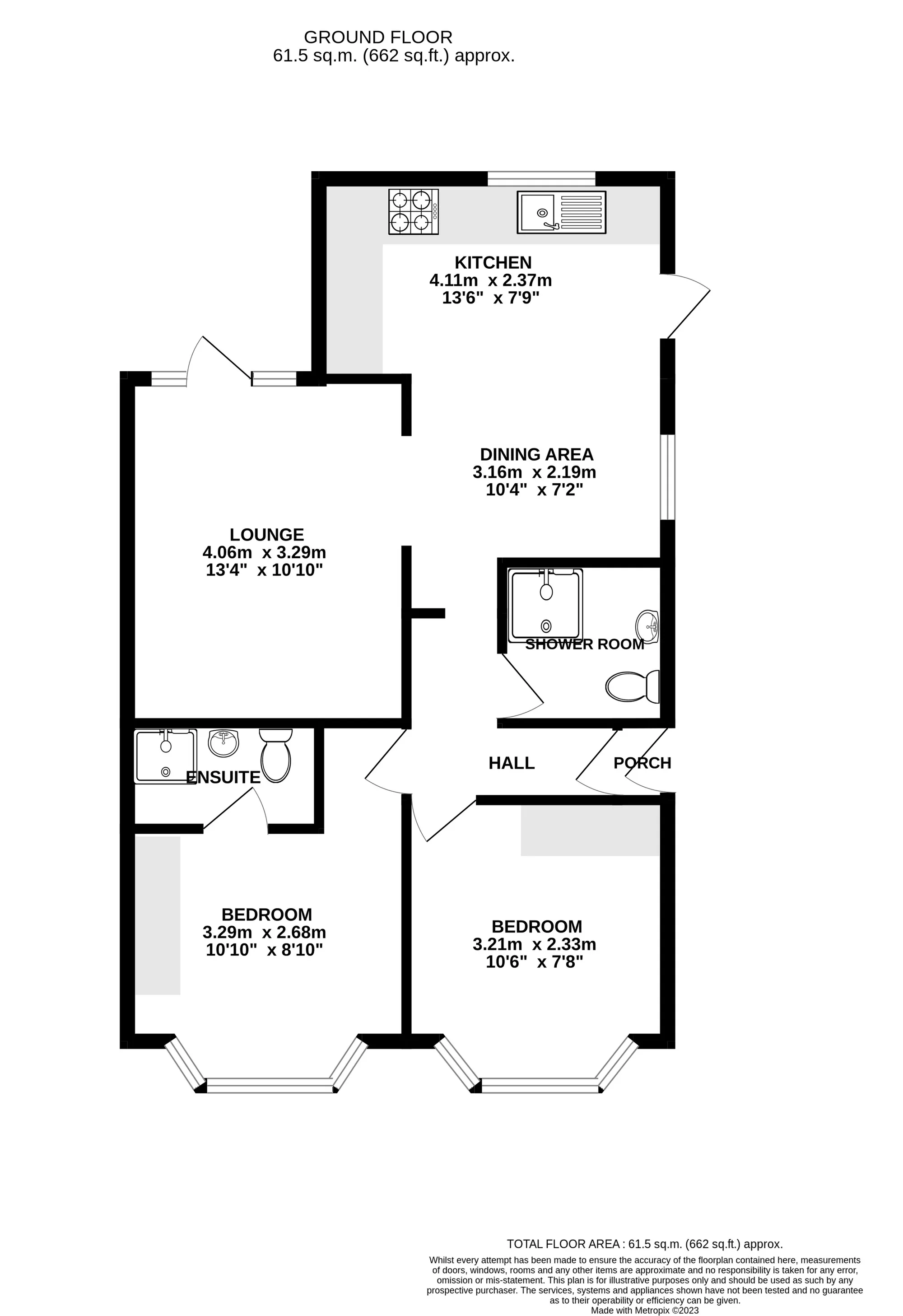 2 bed detached bungalow for sale in Mellstock Road, Poole - Property floorplan
