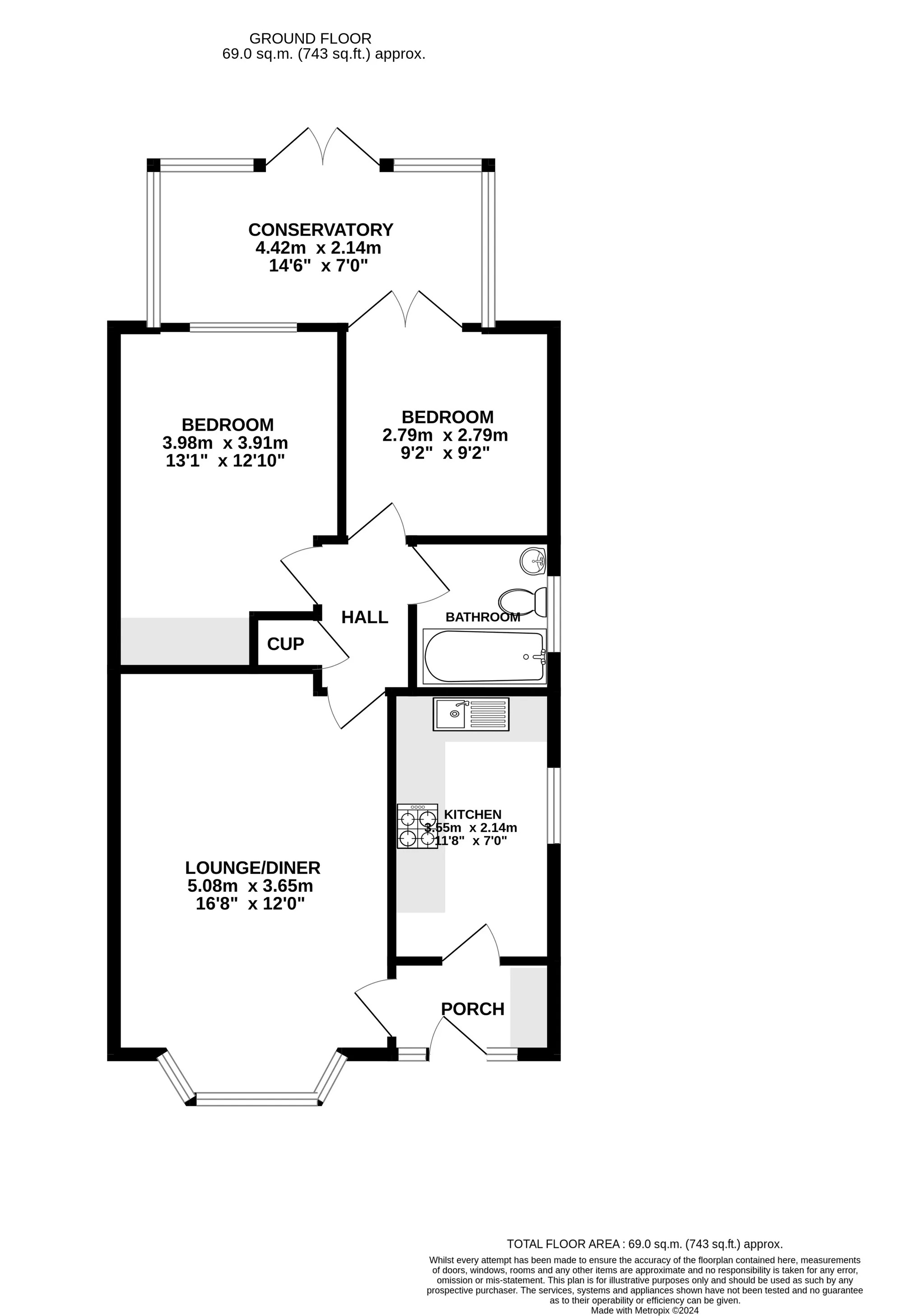 2 bed bungalow for sale in Doulton Gardens, Poole - Property floorplan